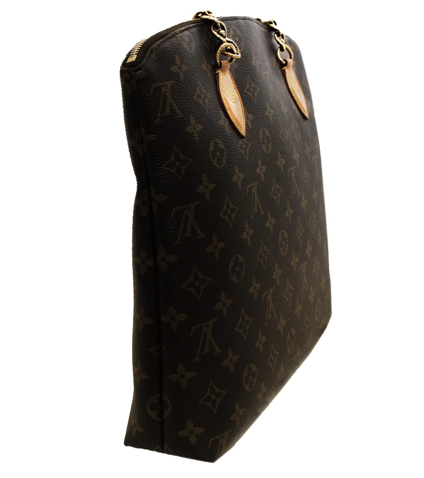 Black Louis Vuitton Monogram Lockit Chain & Leather Top Satchel 2013-2014 Fall Coll. For Sale