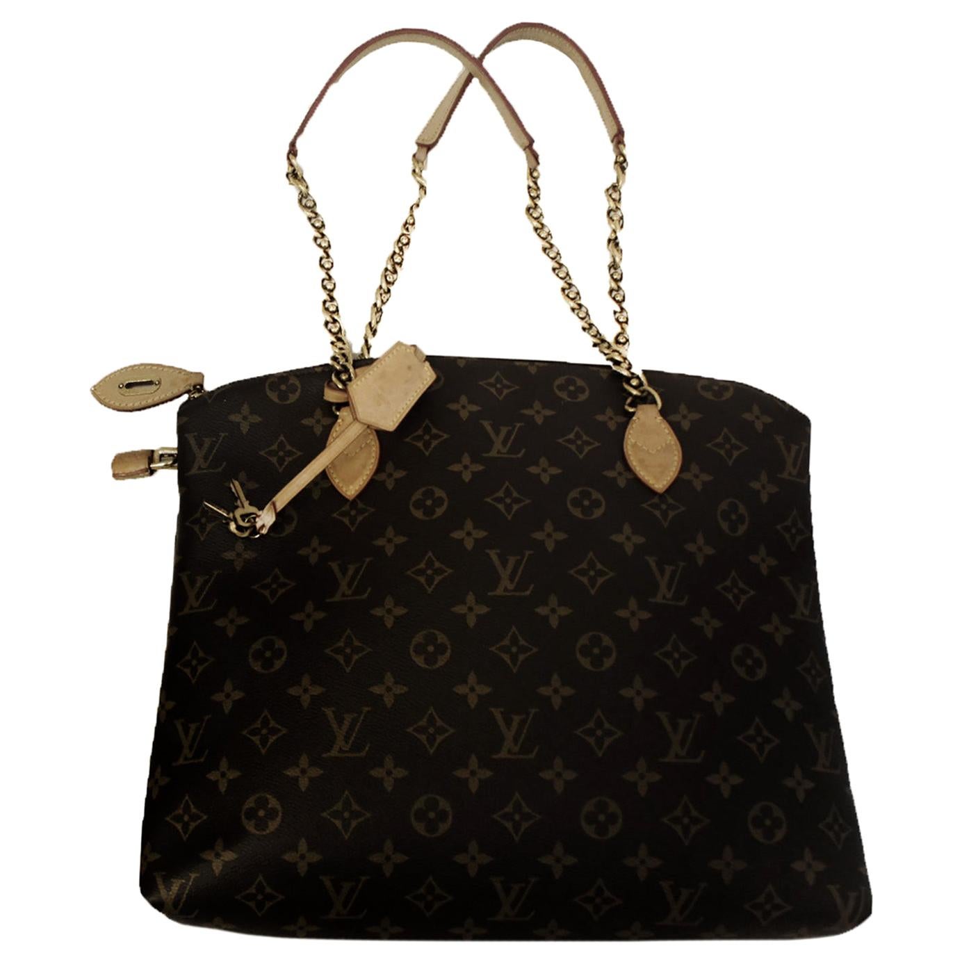 Louis Vuitton Monogram Lockit Chain & Leather Top Satchel 2013-2014 Fall Coll. For Sale