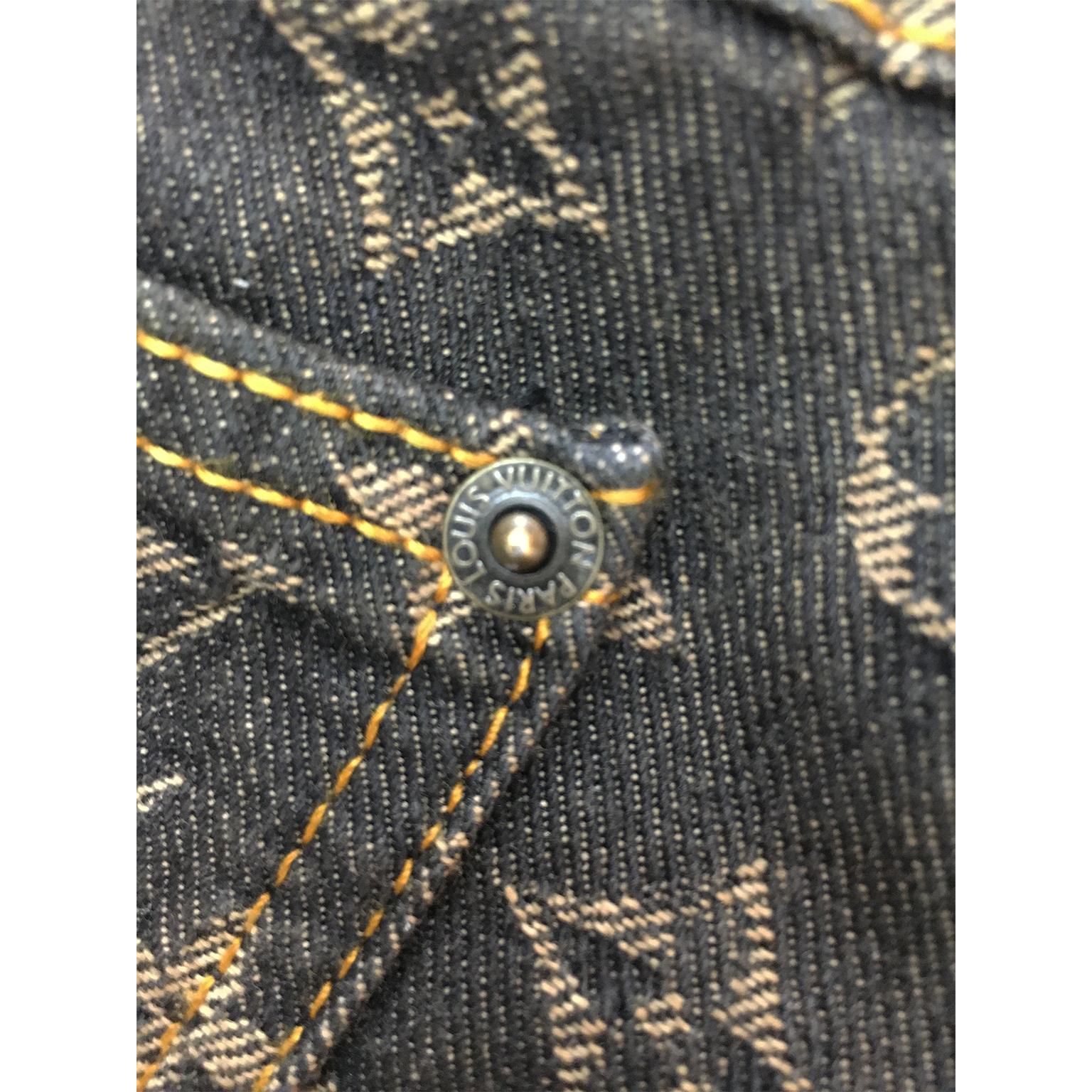 Louis Vuitton Monogram Logo Grey Denim Jeans For Sale 1