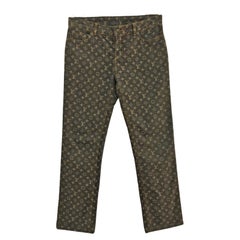 Graue Denim-Jeans von Louis Vuitton mit Monogramm-Logo
