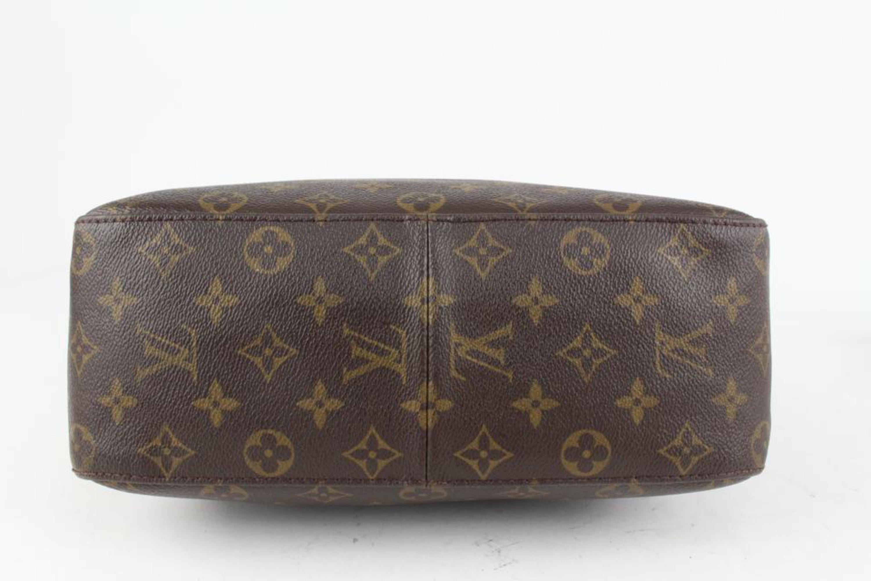 Louis Vuitton Monogram Looping GM Zip Hobo Bag 1LV1021 In Fair Condition For Sale In Dix hills, NY
