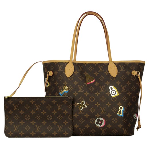 Louis Vuitton Neverfull MM Bag in Monogram with Cherry Red Interior 2019  For Sale at 1stDibs