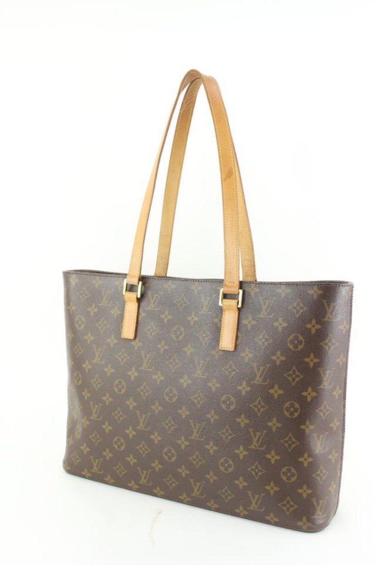 Authentic Louis Vuitton Luco Monogram Shoulder Tote Bag Brown