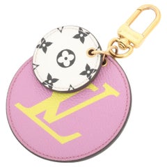 Used Louis Vuitton Monogram LV Giant Initial Illustre Bag Charm Lilac x Yellow