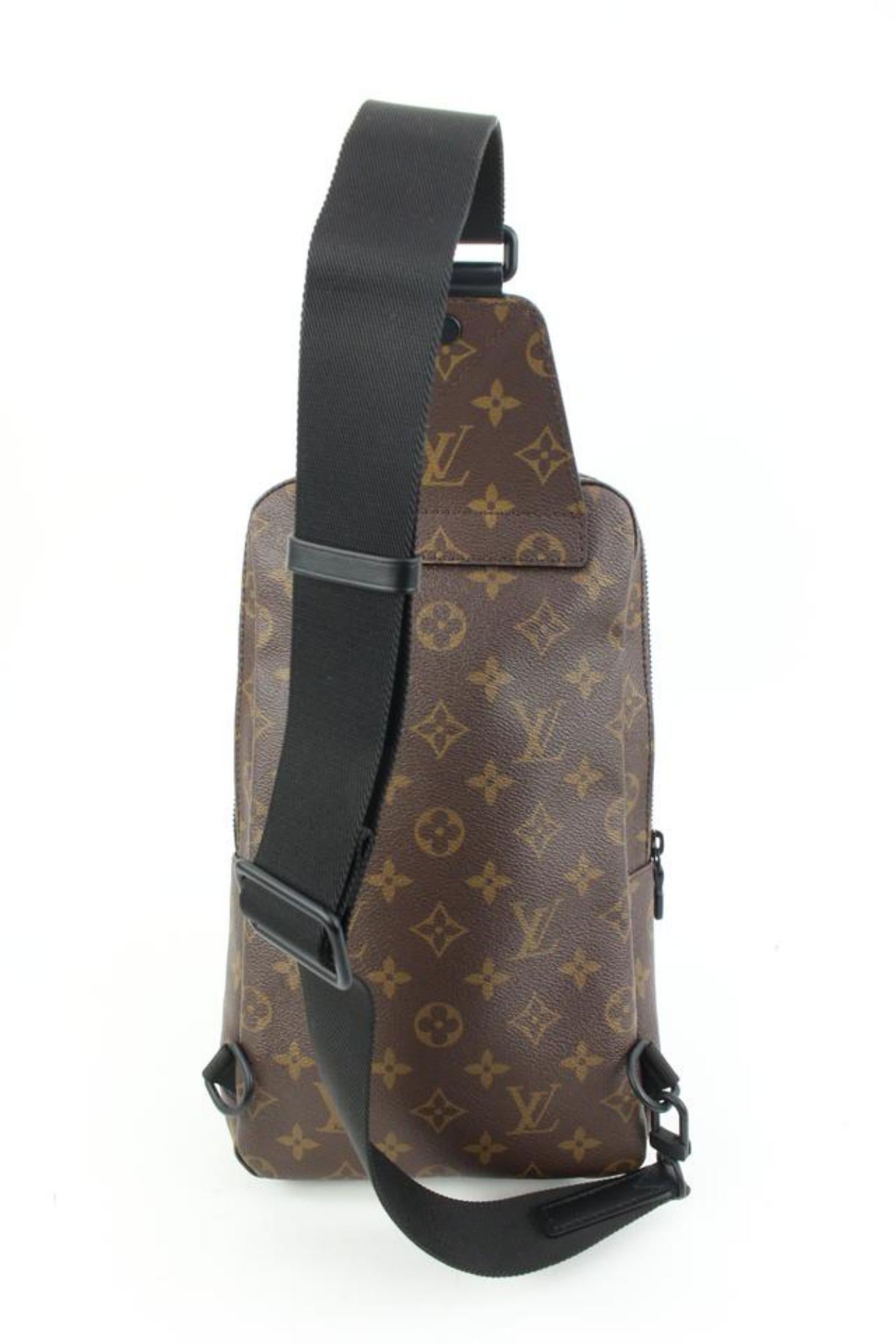 Black Louis Vuitton Monogram Macassar Avenue Sling Bag 119lv55