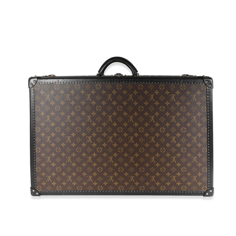 Listing Title: Louis Vuitton Monogram Macassar & Black Leather Alzer Trunk 70
SKU: 120960
MSRP: 12700.00
Condition: Pre-owned 
Handbag Condition: Good
Condition Comments: Good Condition. Scuffing to corners, handle, and lightly to monogram.