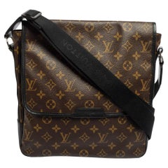 LOUIS VUITTON Authentic Women's Monogram Macassar Bass MM Shoulder Bag  Leather