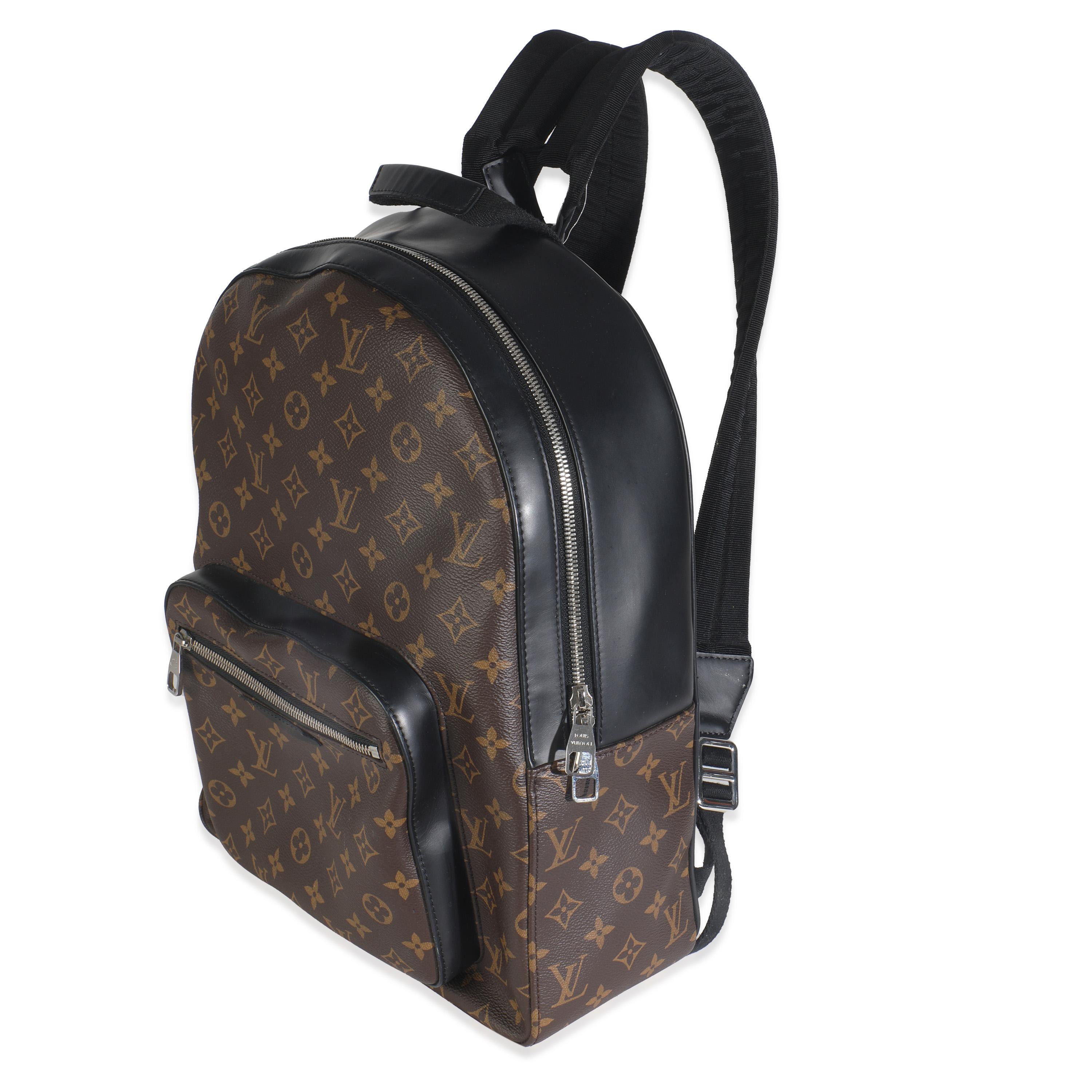 Nero Louis Vuitton Monogram Macassar Canvas Josh Backpack NM in vendita