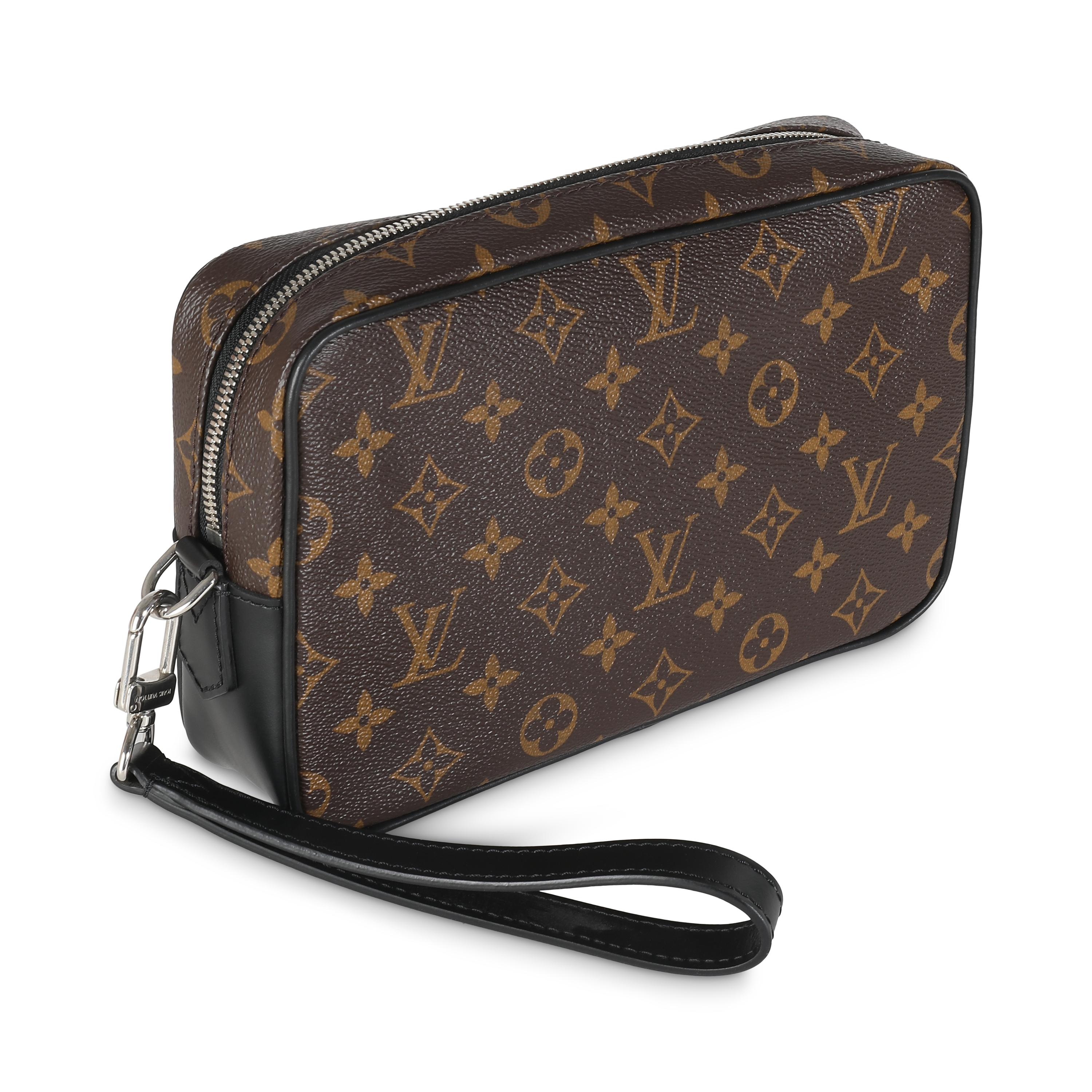 Louis Vuitton Monogramm Makassar-Leinwand Kasai Clutch (Schwarz) im Angebot