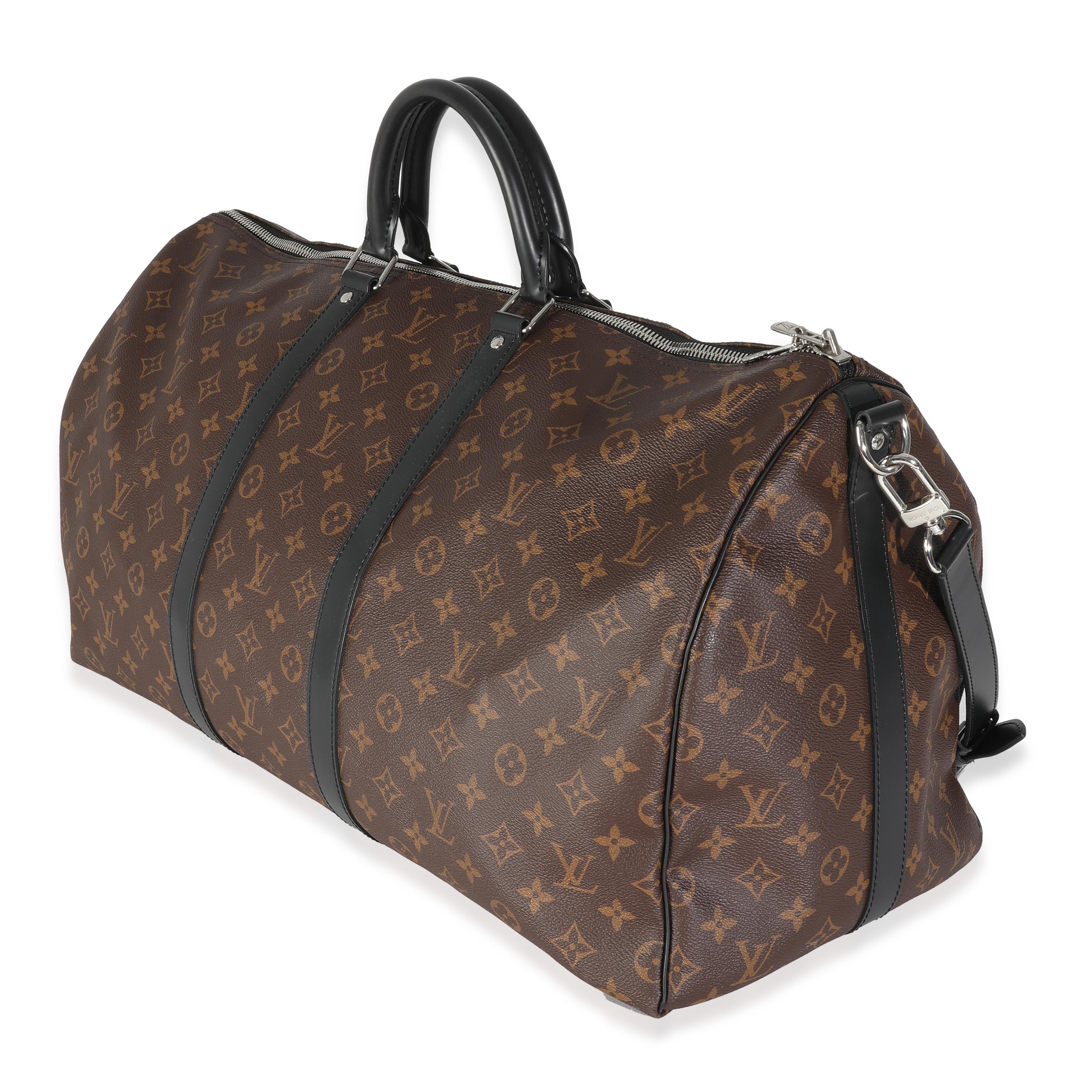 Louis Vuitton Monogram Macassar Canvas Keepall Bandouliere 55 In Excellent Condition In New York, NY