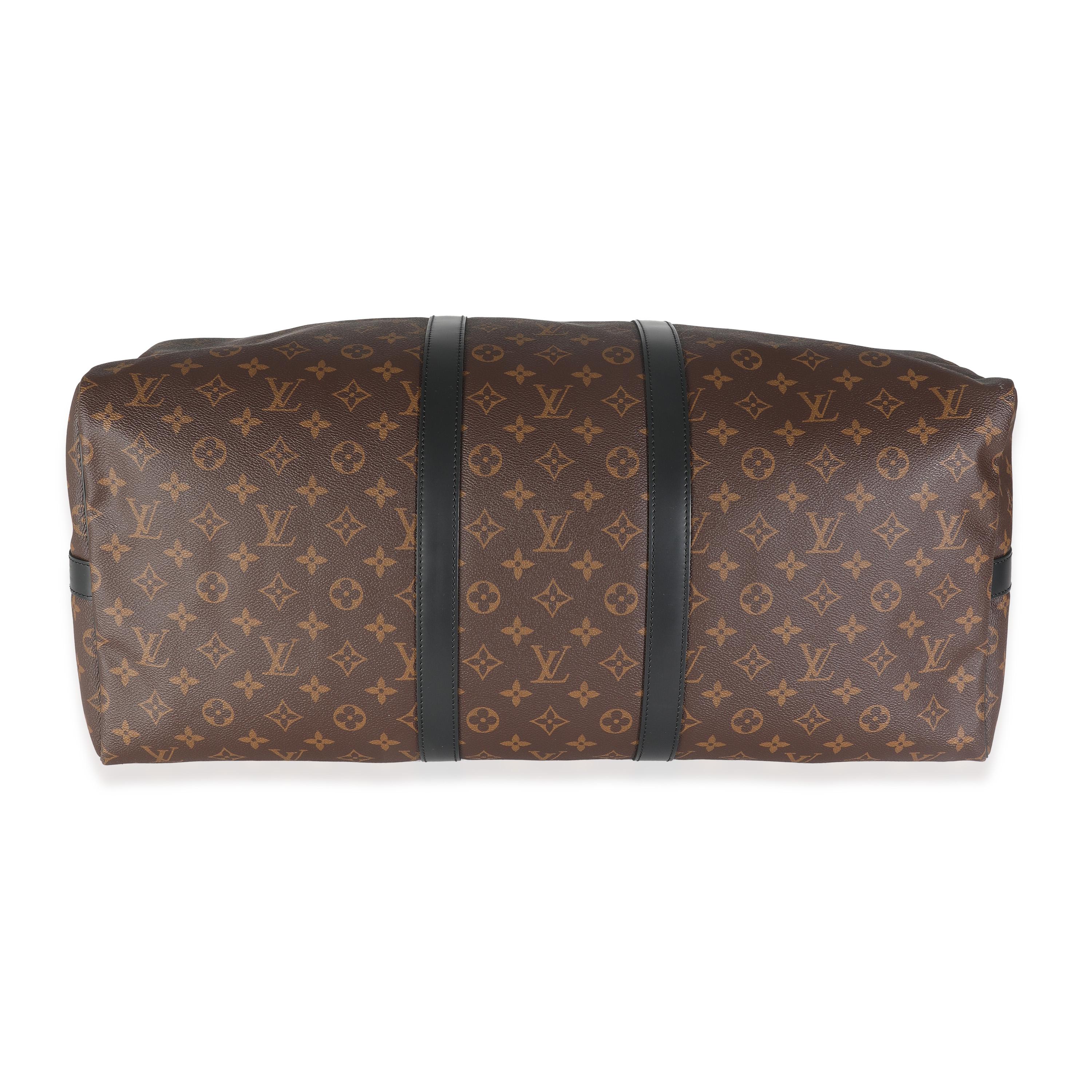 Louis Vuitton Monogram Macassar Canvas Keepall Bandouliere 55 3