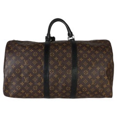 Louis Vuitton Monogram Macassar Canvas Keepall Bandouliere 55