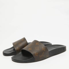 Louis Vuitton Monogram Macassar Canvas Waterfront Slides Size 40.5