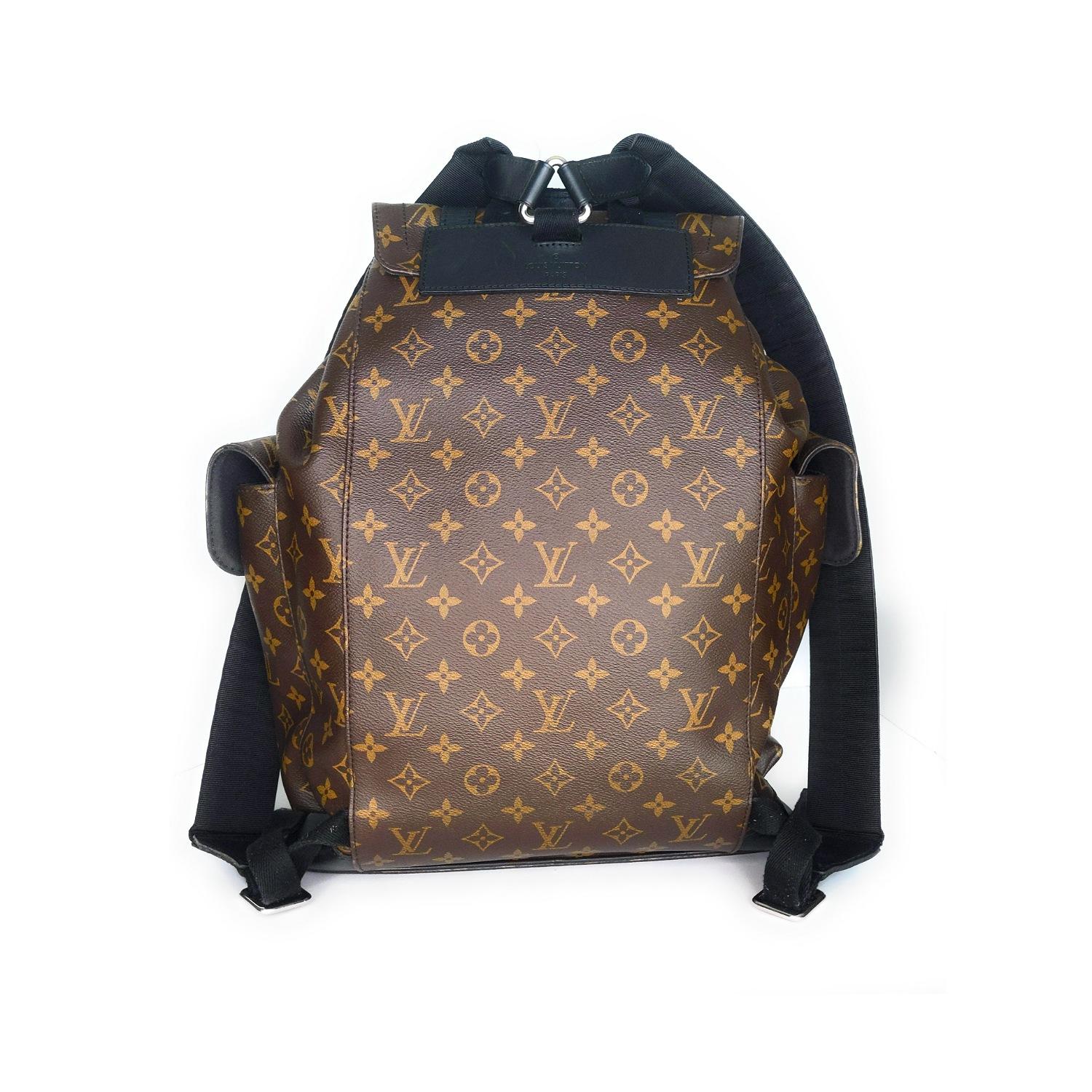 The Christopher PM backpack conjures up the rugged spirit of a hiking pack in Monogram canvas. It's equally chic at work and play and evokes a fine lifestyle. 

Brand: Louis Vuitton
Material: Monogram Macassar canvas w/ cowhide