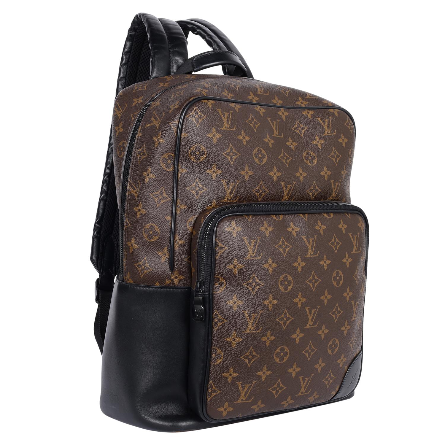 Black LOUIS VUITTON Monogram Macassar Dean Backpack For Sale