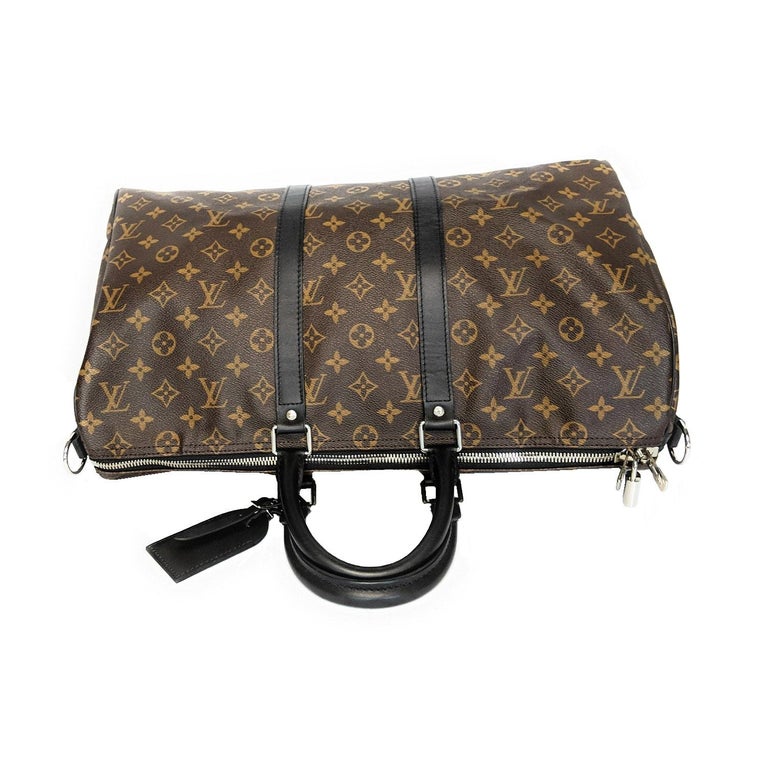 Louis Vuitton Monogram Macassar Keepall 45 Bandouliere Bag at 1stDibs