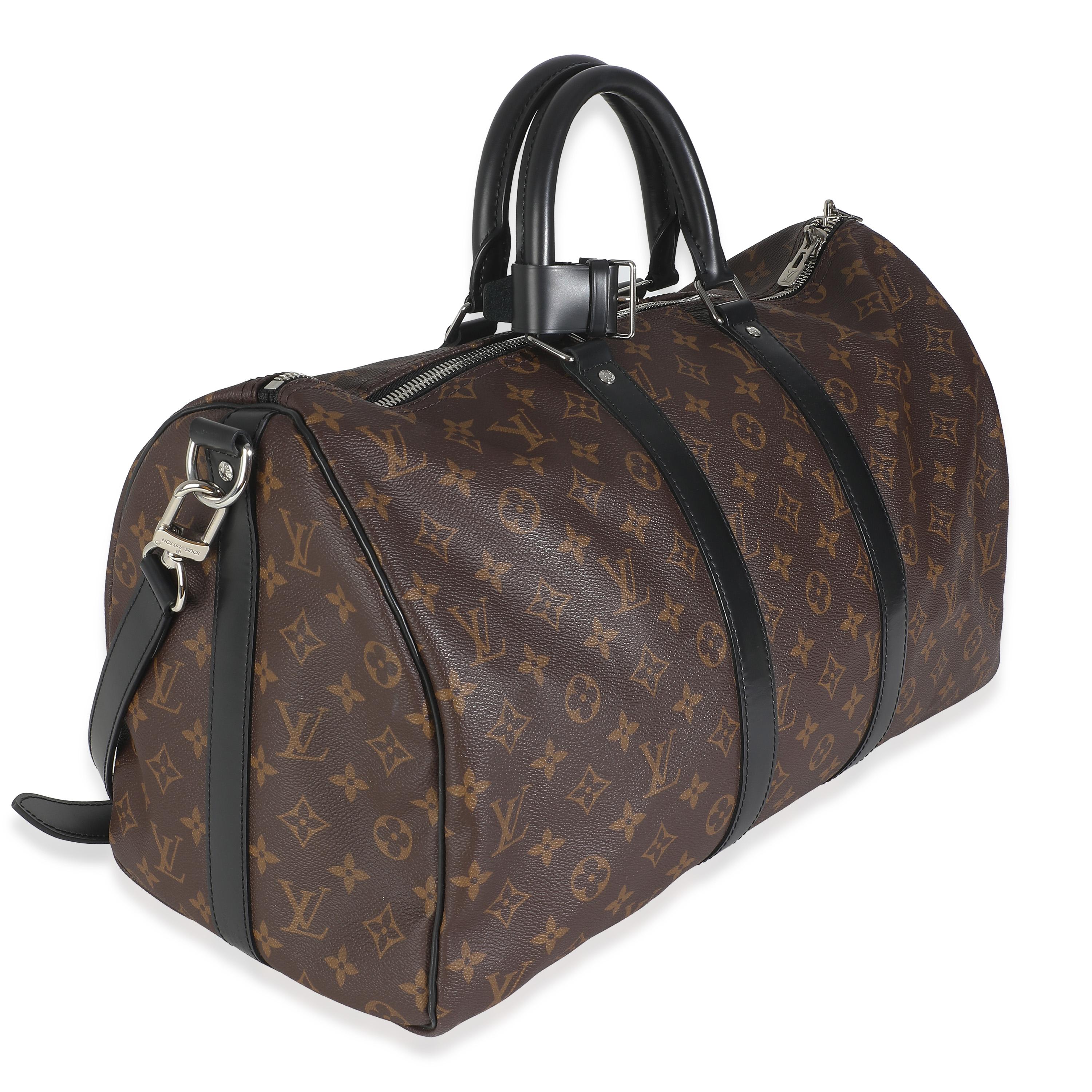 Louis Vuitton Monogram Makassar Keepall Bandouliere 45 (Schwarz) im Angebot