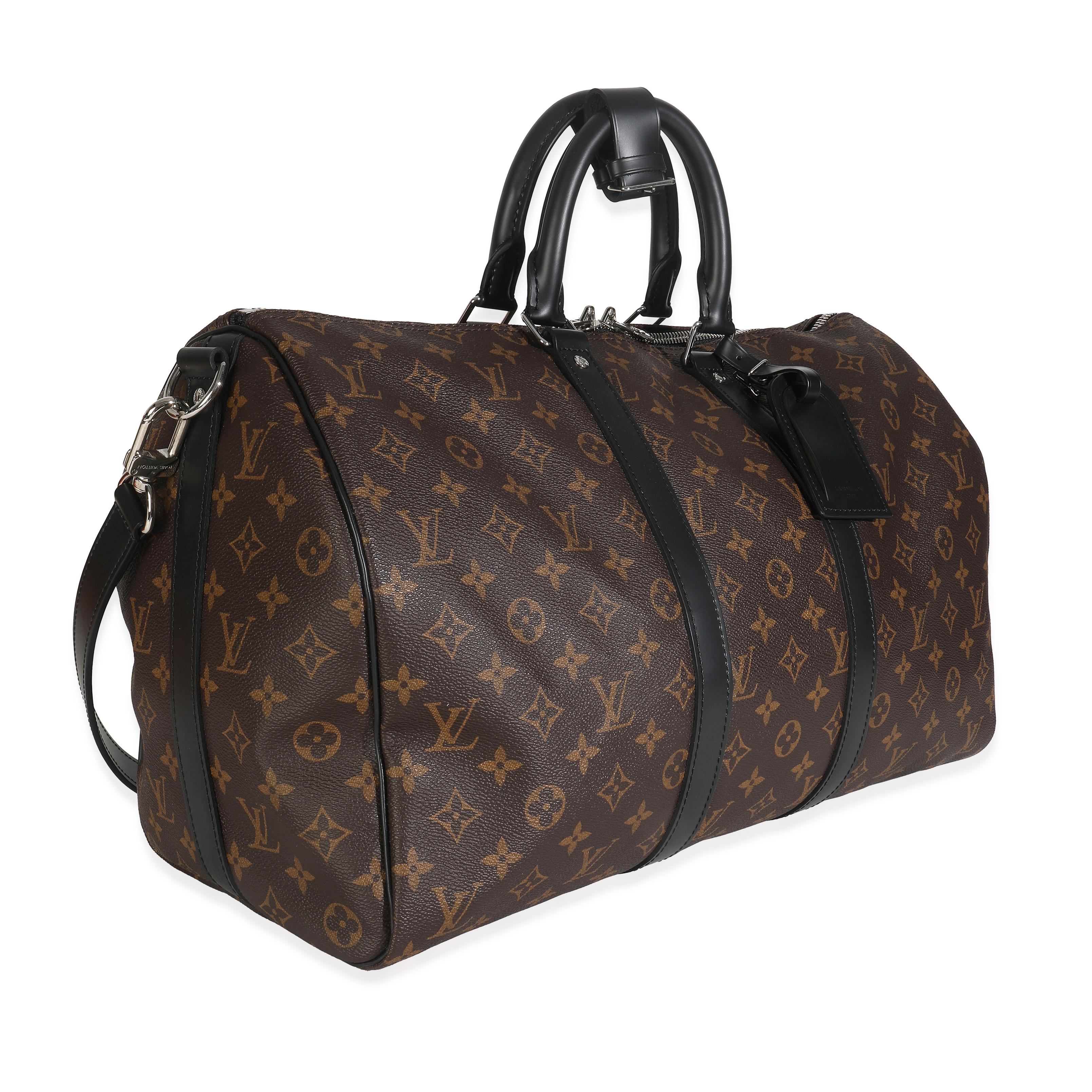 Louis Vuitton Monogram Macassar Keepall Bandouliere 45 (Schwarz) im Angebot