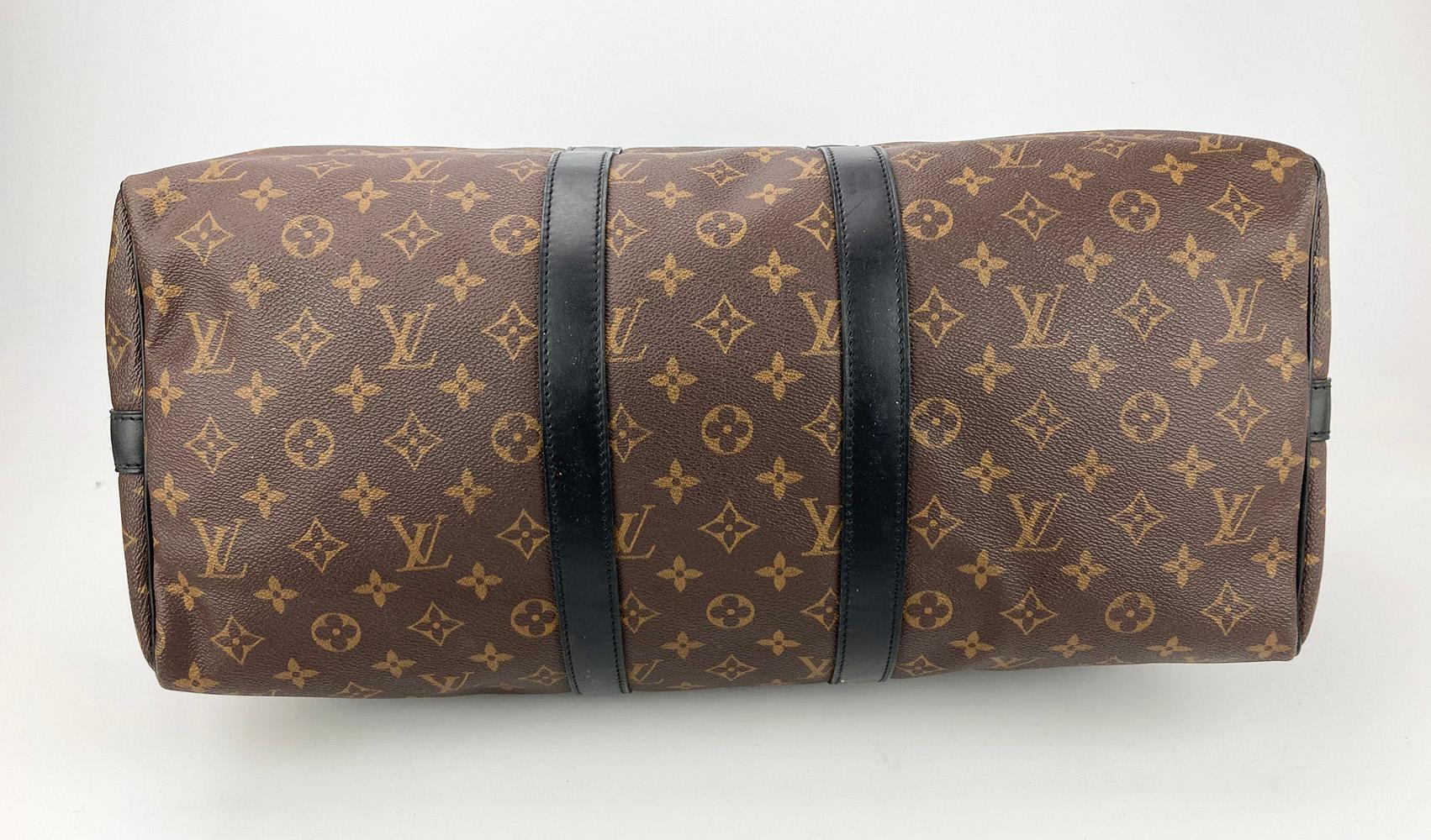 Louis Vuitton Monogram Macassar Keepall Bandoulière 45  For Sale 3