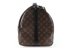 Louis Vuitton Monogram Macassar Keepall Bandouliere 55 Duffle with Strap 1LK1229