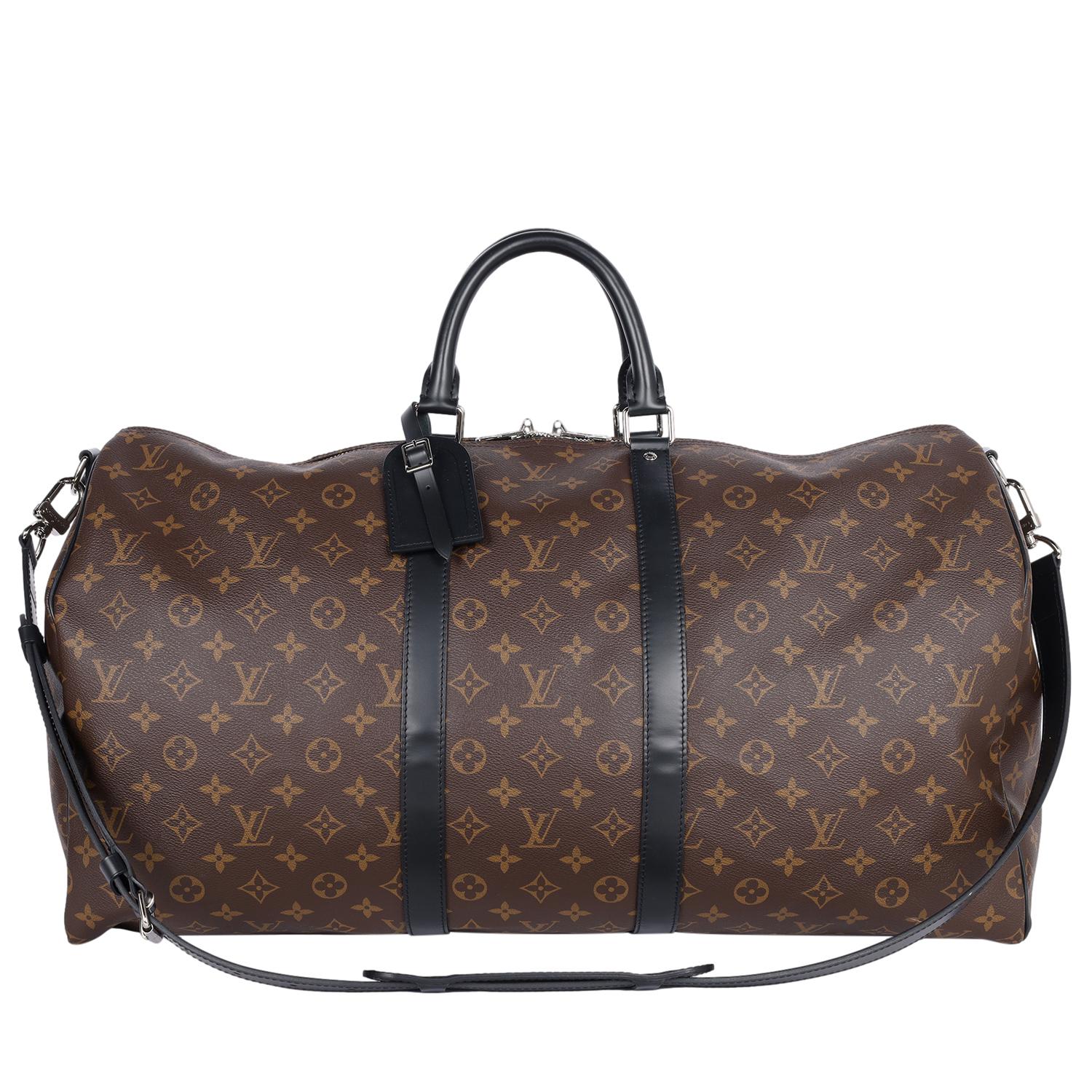 LOUIS VUITTON Bandolera Monograma Macassar Keepall 55 Negro en venta