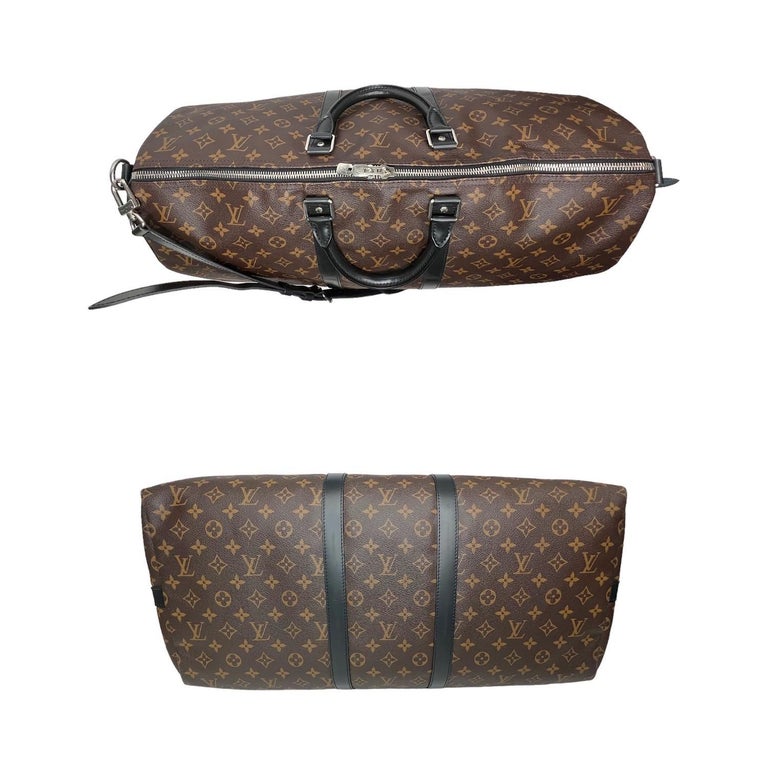 Louis Vuitton Monogram Macassar Keepall Bandouliere 55 Duffle with