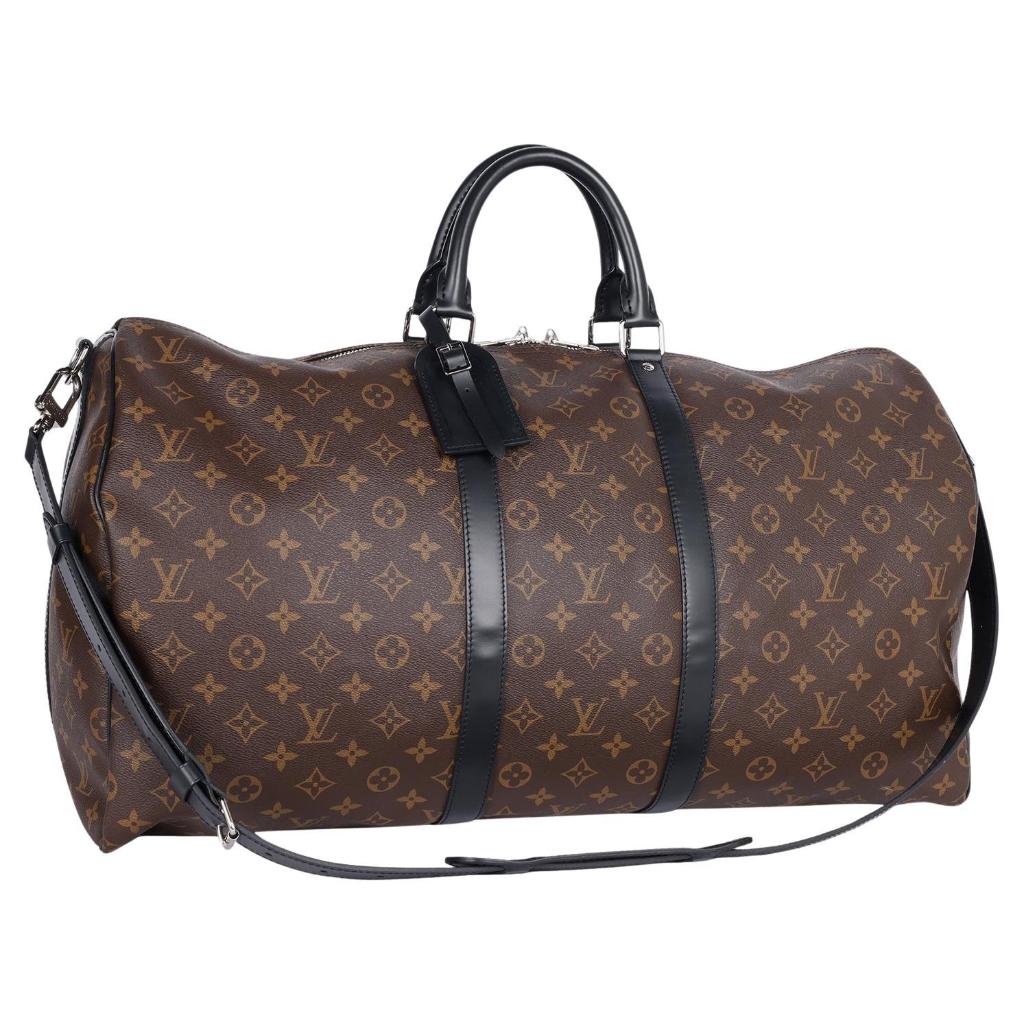 LOUIS VUITTON Monogram Makassar Keepall Bandouliere 55
