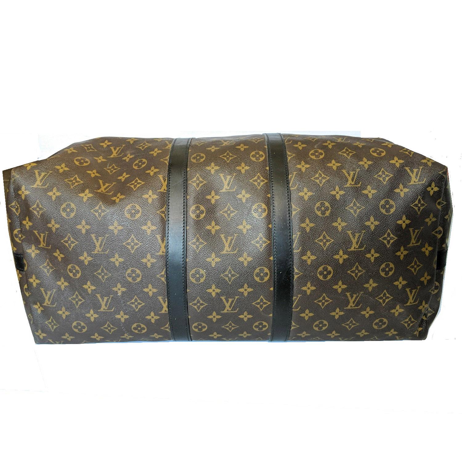 Gray Louis Vuitton Monogram Macassar Keepall Bandouliere 55 Luggage