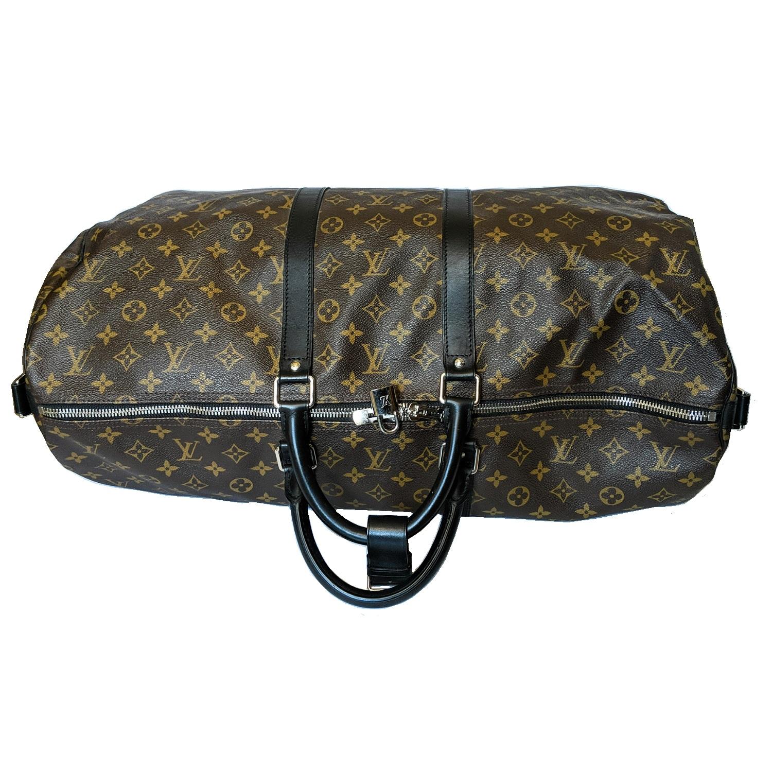 Louis Vuitton Monogram Macassar Keepall Bandouliere 55 Luggage In Excellent Condition In Scottsdale, AZ