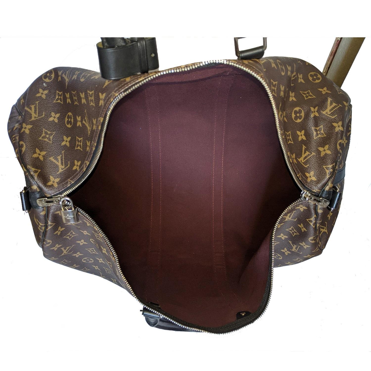 Women's or Men's Louis Vuitton Monogram Macassar Keepall Bandouliere 55 Luggage