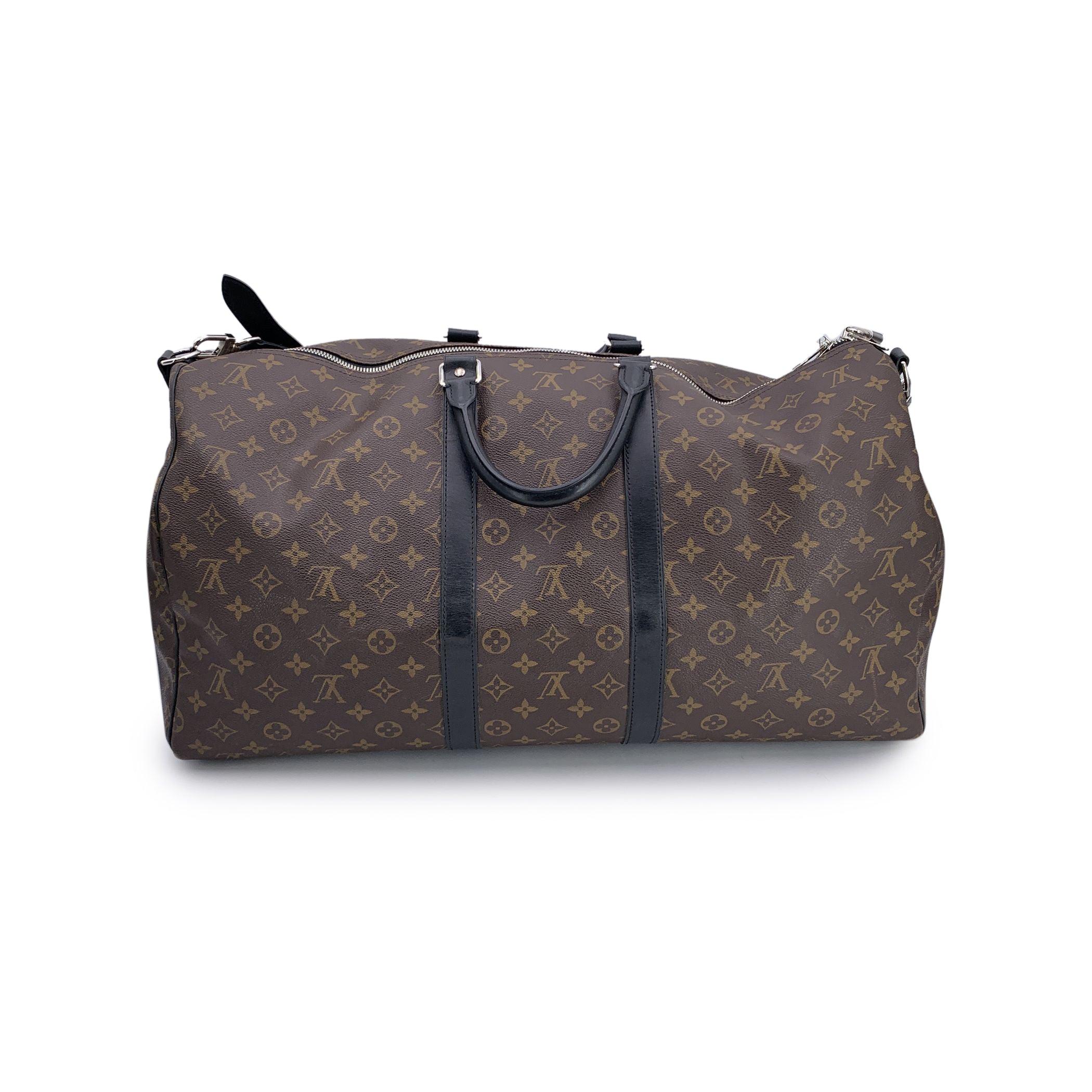 Black Louis Vuitton Monogram Macassar Keepall Bandouliere 55 Travel Bag