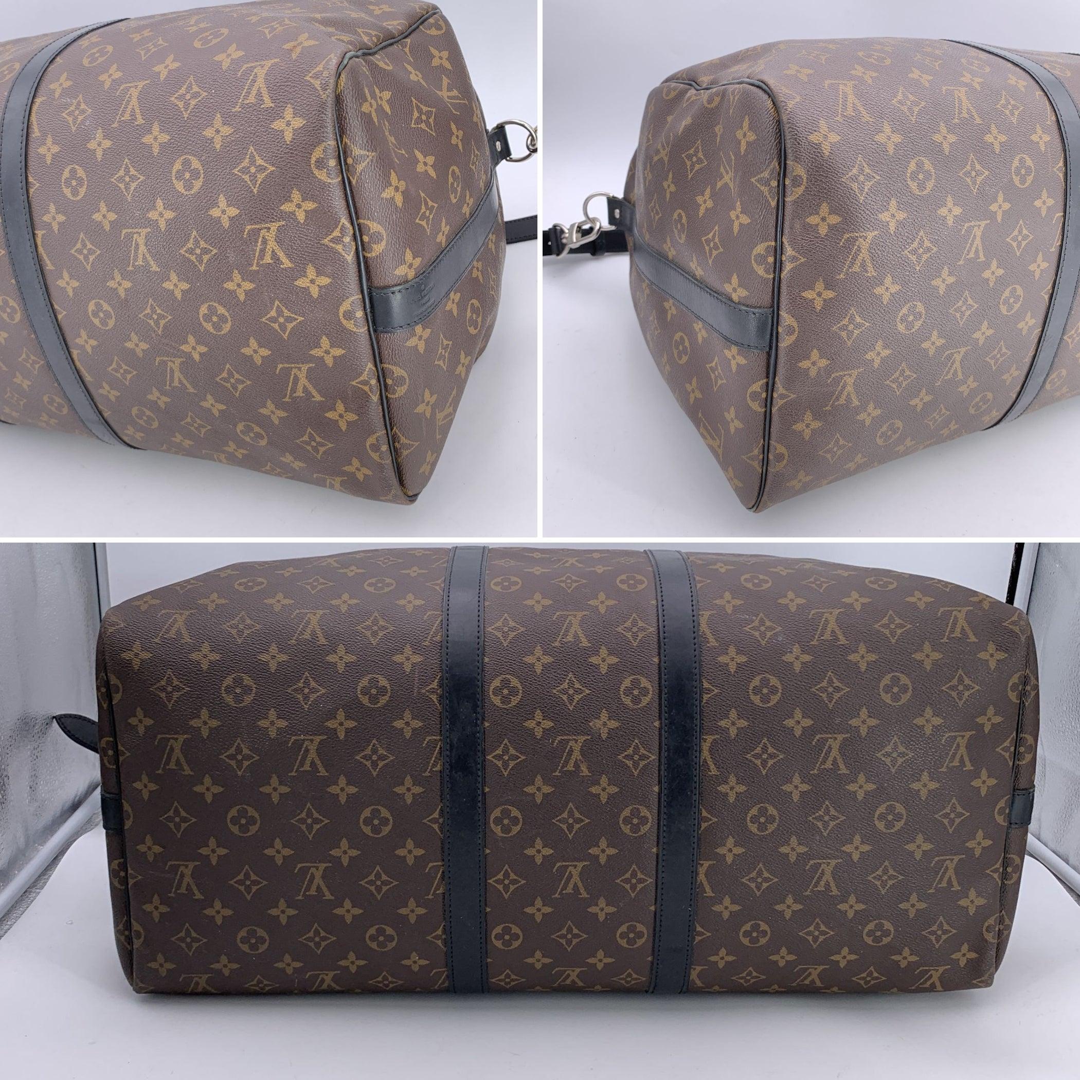 Louis Vuitton Monogram Macassar Keepall Bandouliere 55 Travel Bag 1