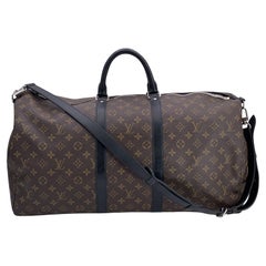 Louis Vuitton Monogram Macassar Keepall Bandouliere 55 Travel Bag
