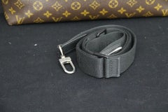 Louis Vuitton Monogram Macassar Porte-Documents Briefcase– Black Leather Trim