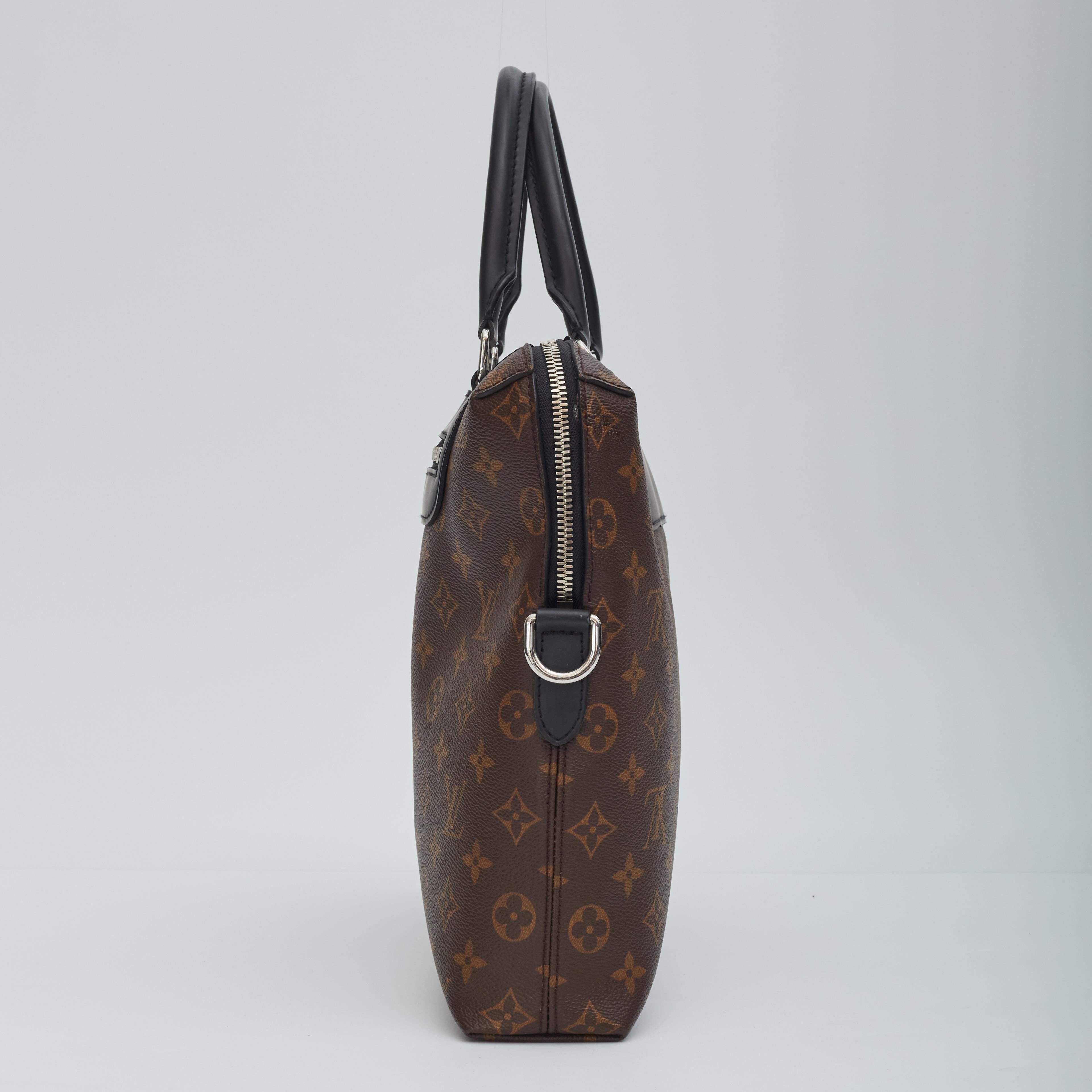 Black Louis Vuitton Monogram Macassar Porte-documents Jour Briefcase For Sale