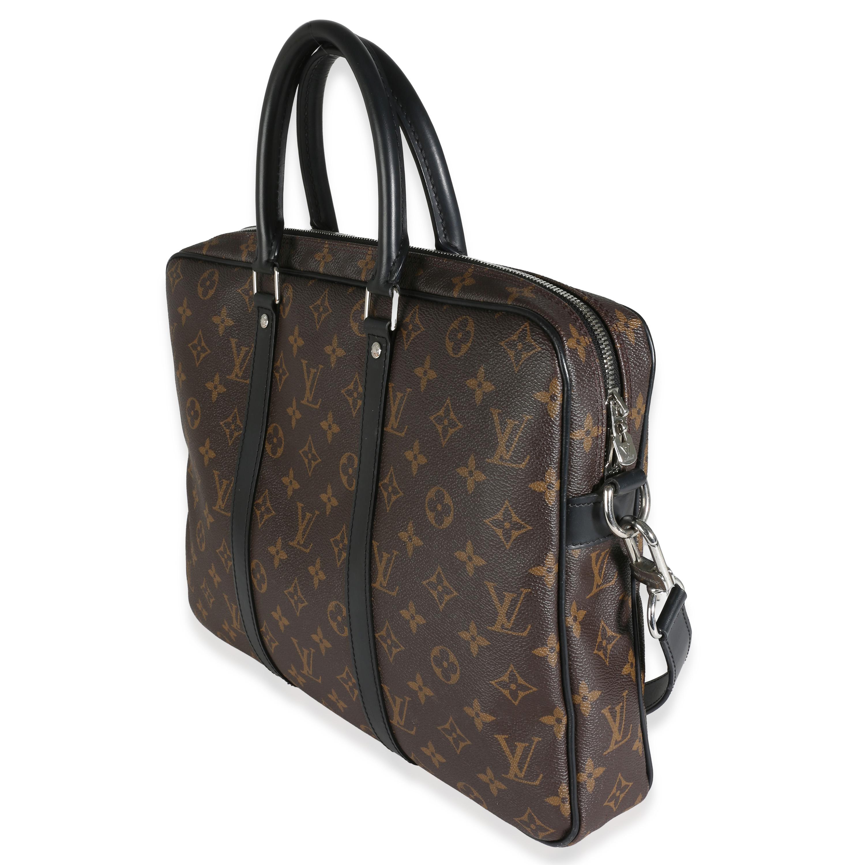 Louis Vuitton Monogramm Makassar Porte Documents Voyage PM im Zustand „Hervorragend“ im Angebot in New York, NY