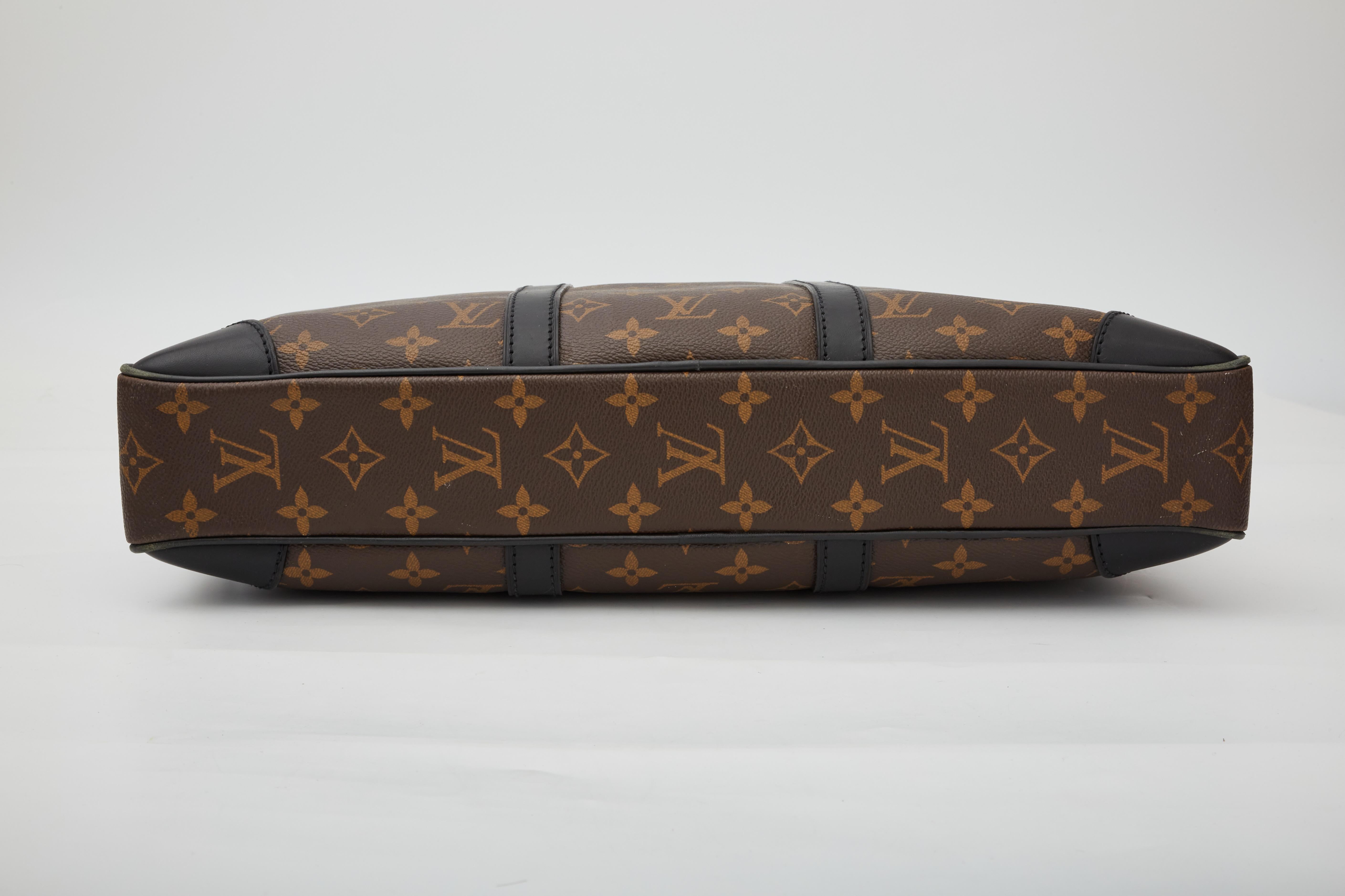 Black Louis Vuitton Monogram Macassar Porte Documents Voyage Soft Briefcase Bag (2011)