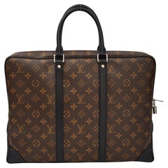 Louis Vuitton Monogram Macassar Porte Documents Voyage Soft Briefcase Bag (2011)
