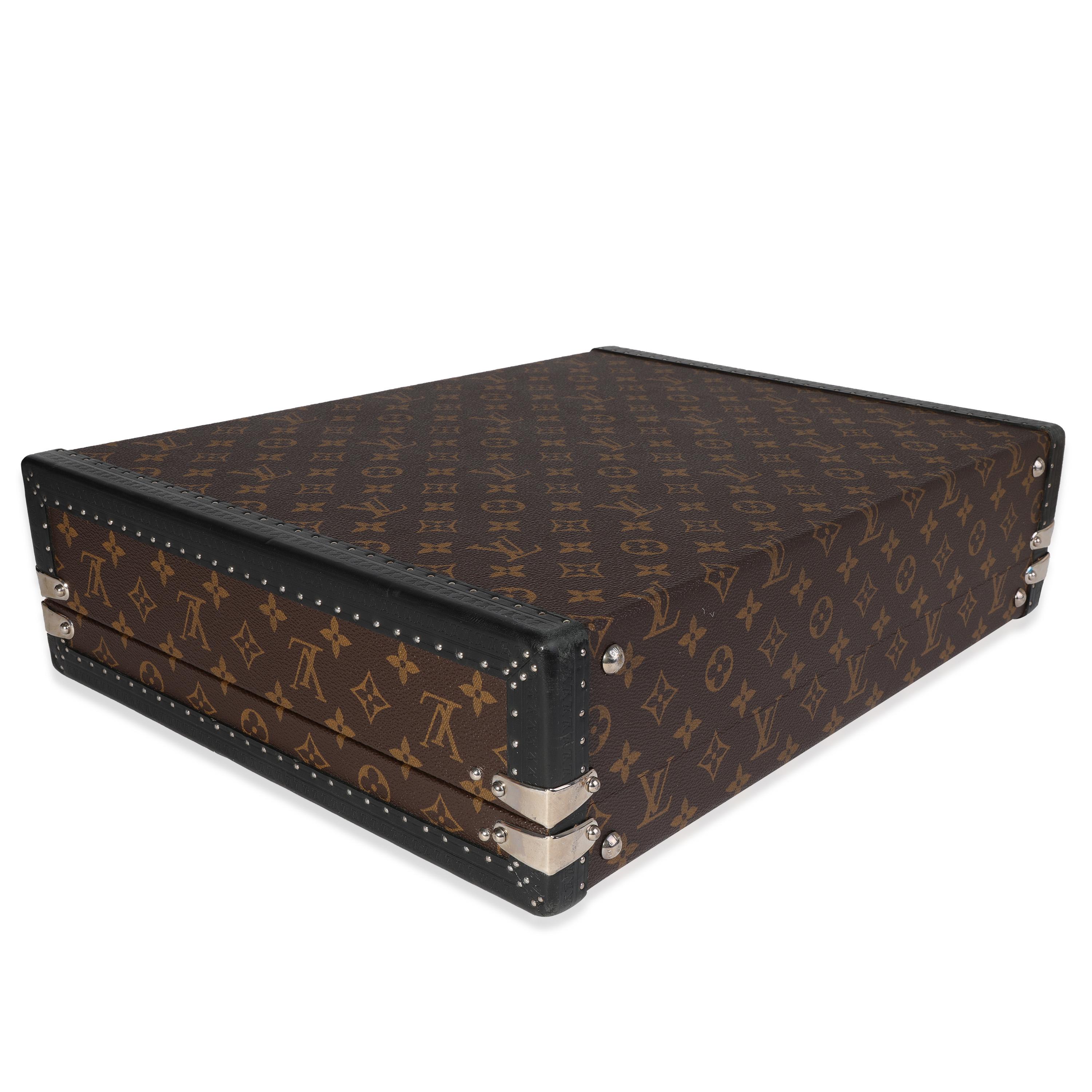 Black Louis Vuitton Monogram Macassar President Briefcase For Sale