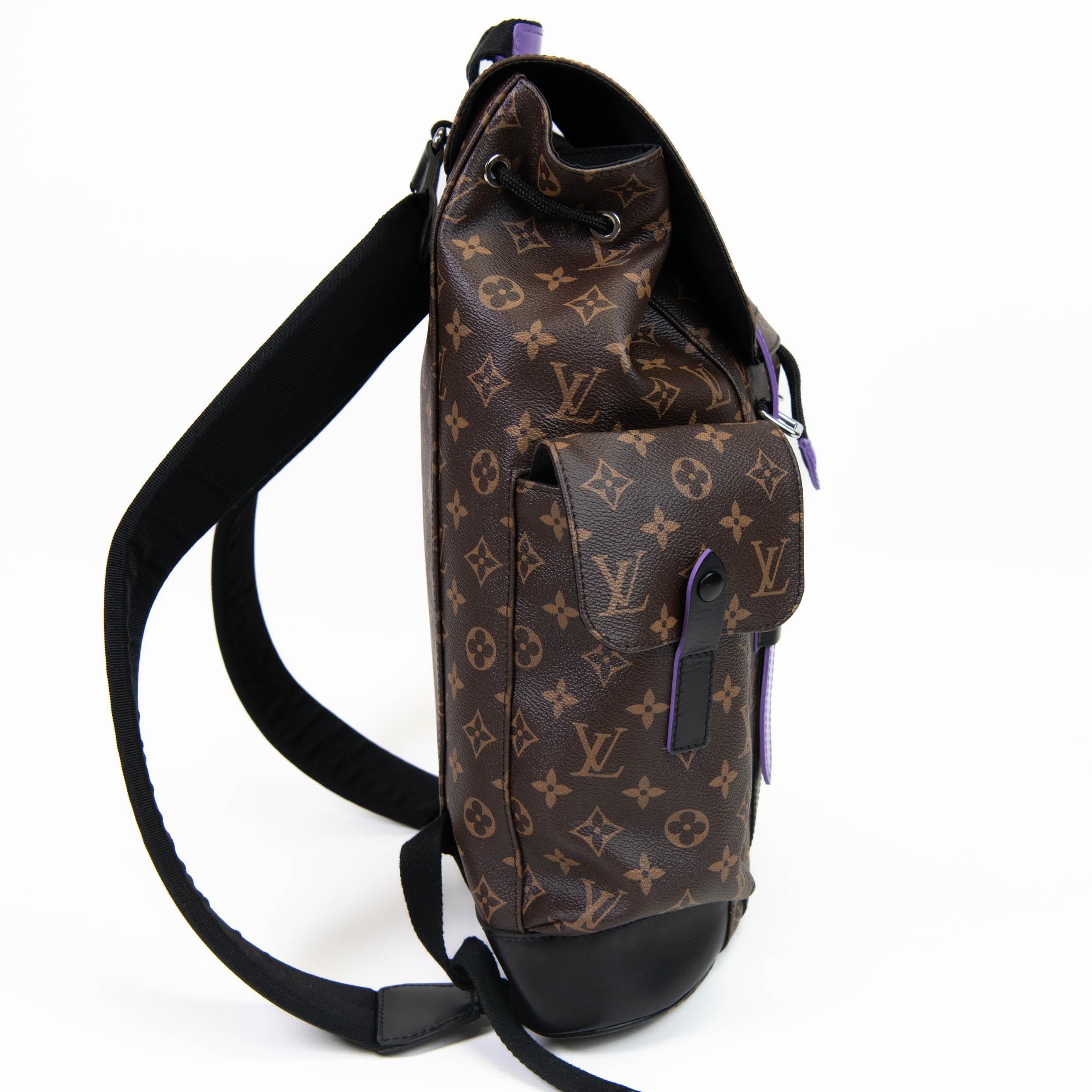 Women's or Men's Louis Vuitton Monogram Macassar Purple Christopher MM Backpack