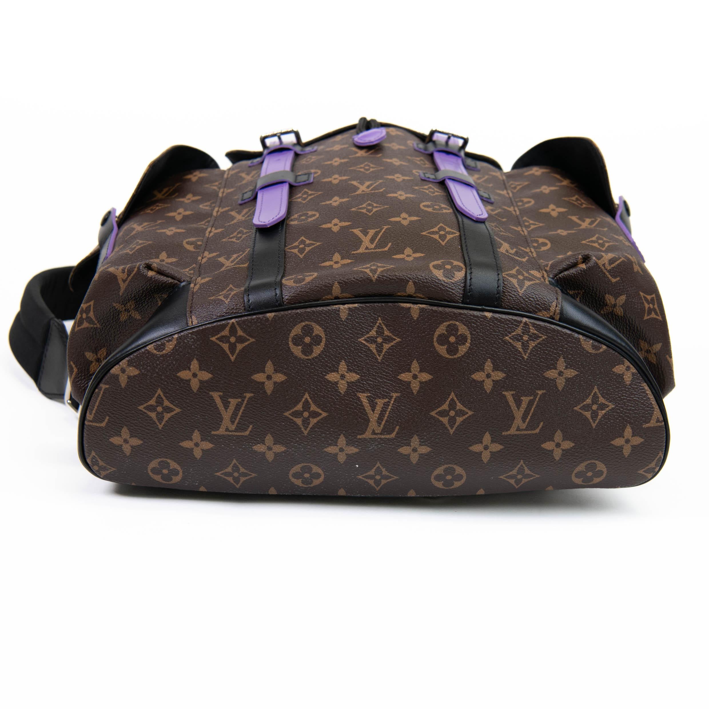 Louis Vuitton Monogram Macassar Purple Christopher MM Backpack 2