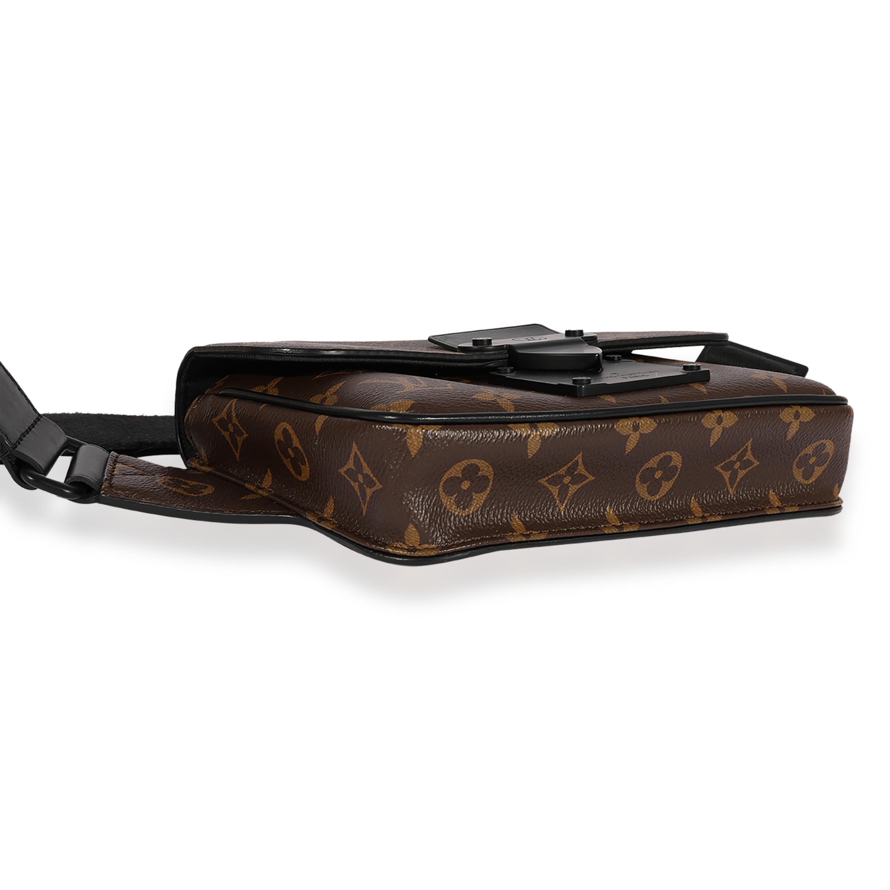 Black Louis Vuitton Monogram Macassar S Lock Sling Bag