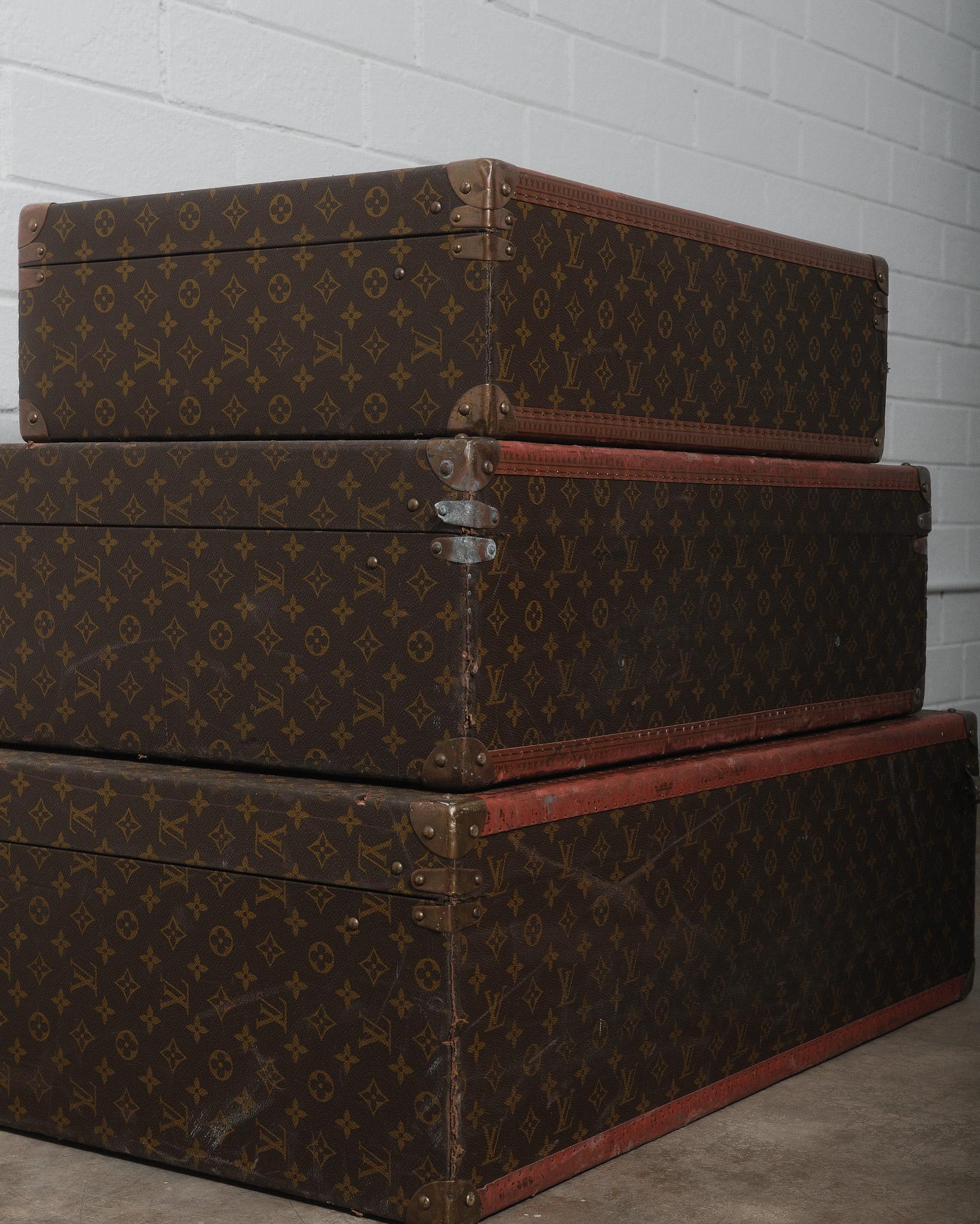 Louis Vuitton Monogram Macassar Square Handled Alzer Cases Set of 3 in vendita 8