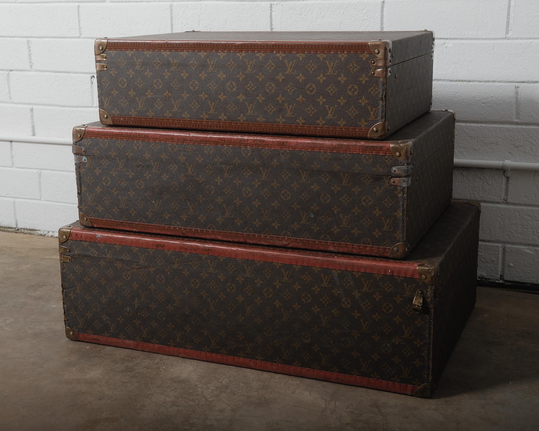 Louis Vuitton Monogram Macassar Square Handled Alzer Cases Set of 3 in vendita 9
