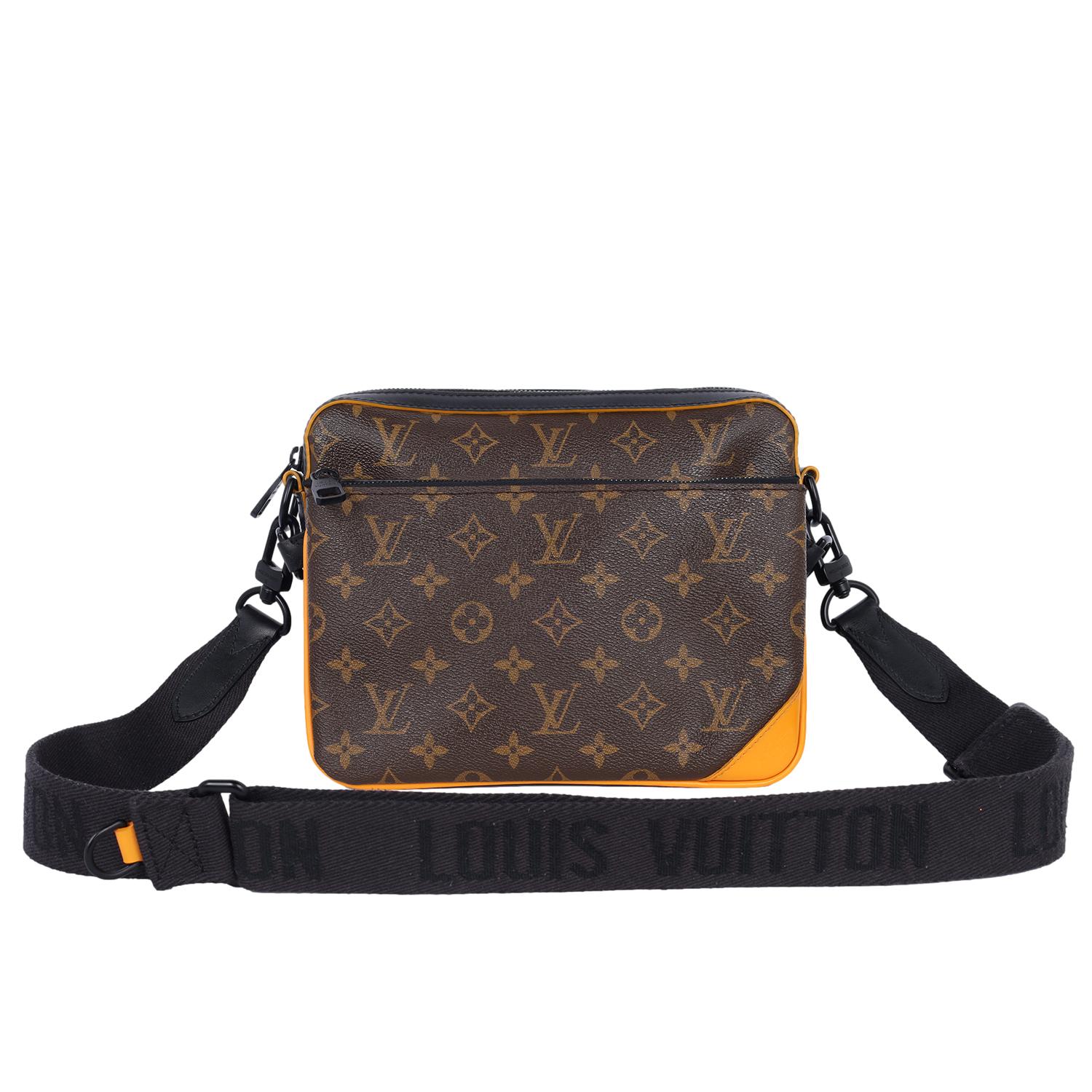 Louis Vuitton Monograma Macassar Trio Messenger Amarillo Sol Radiante Negro