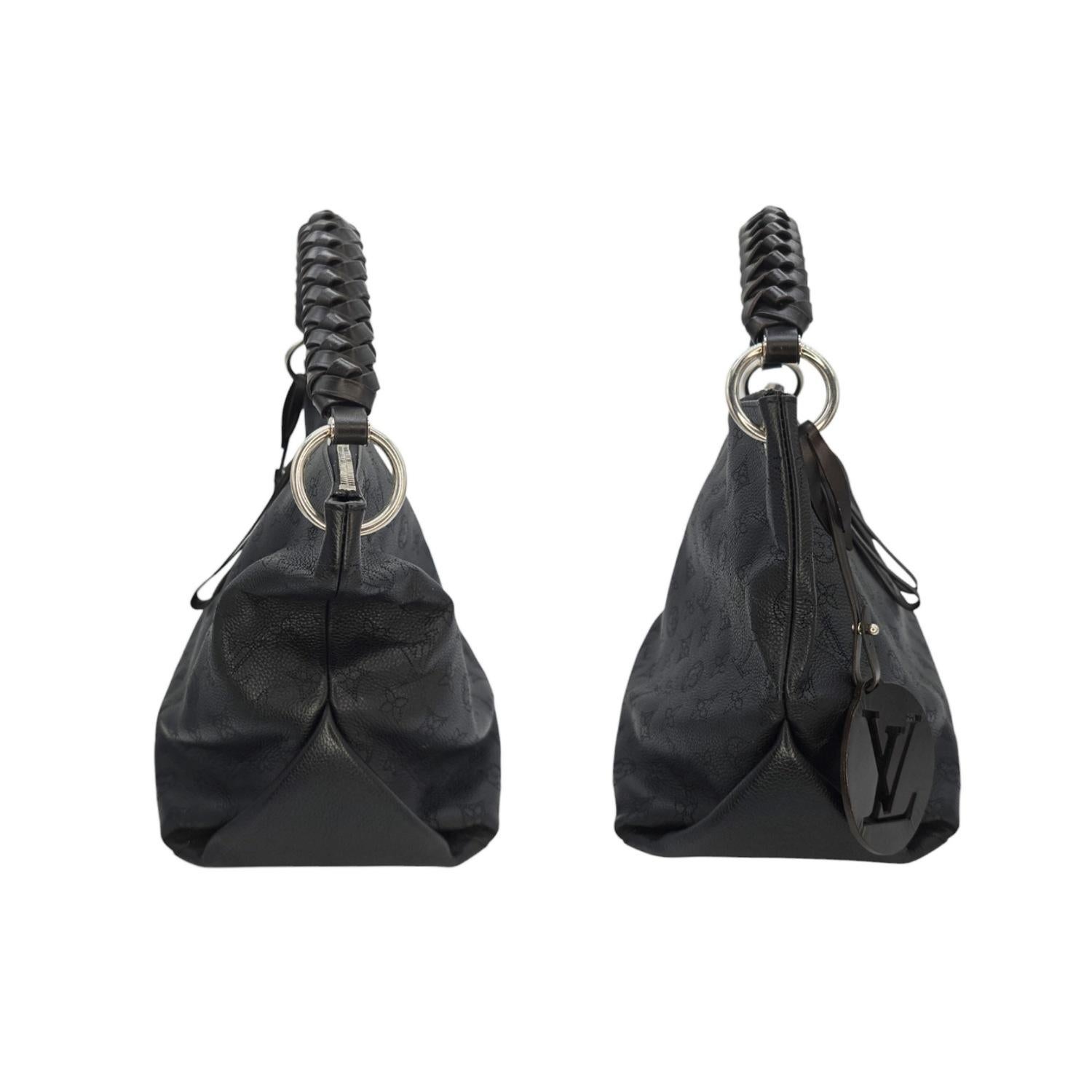 Black Louis Vuitton Monogram Mahina Beaubourg MM Hobo