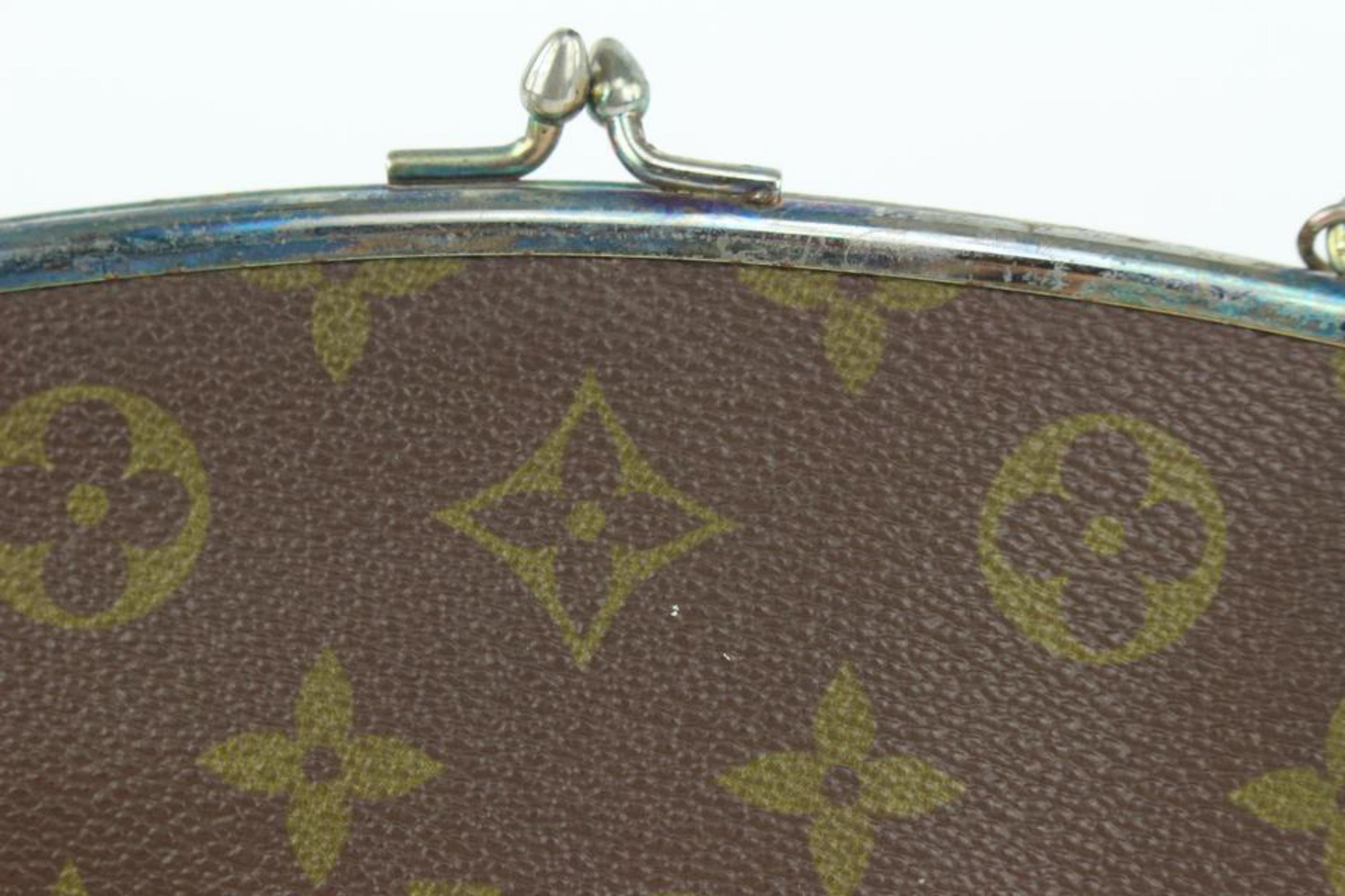 Brown Louis Vuitton Monogram Marais Kisslock Pouch French Twist Coin Purse 1018lv1