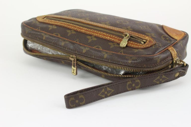 Louis Vuitton Vintage Monogram Marly Dragonne Clutch Pochette Bag For Sale  at 1stDibs