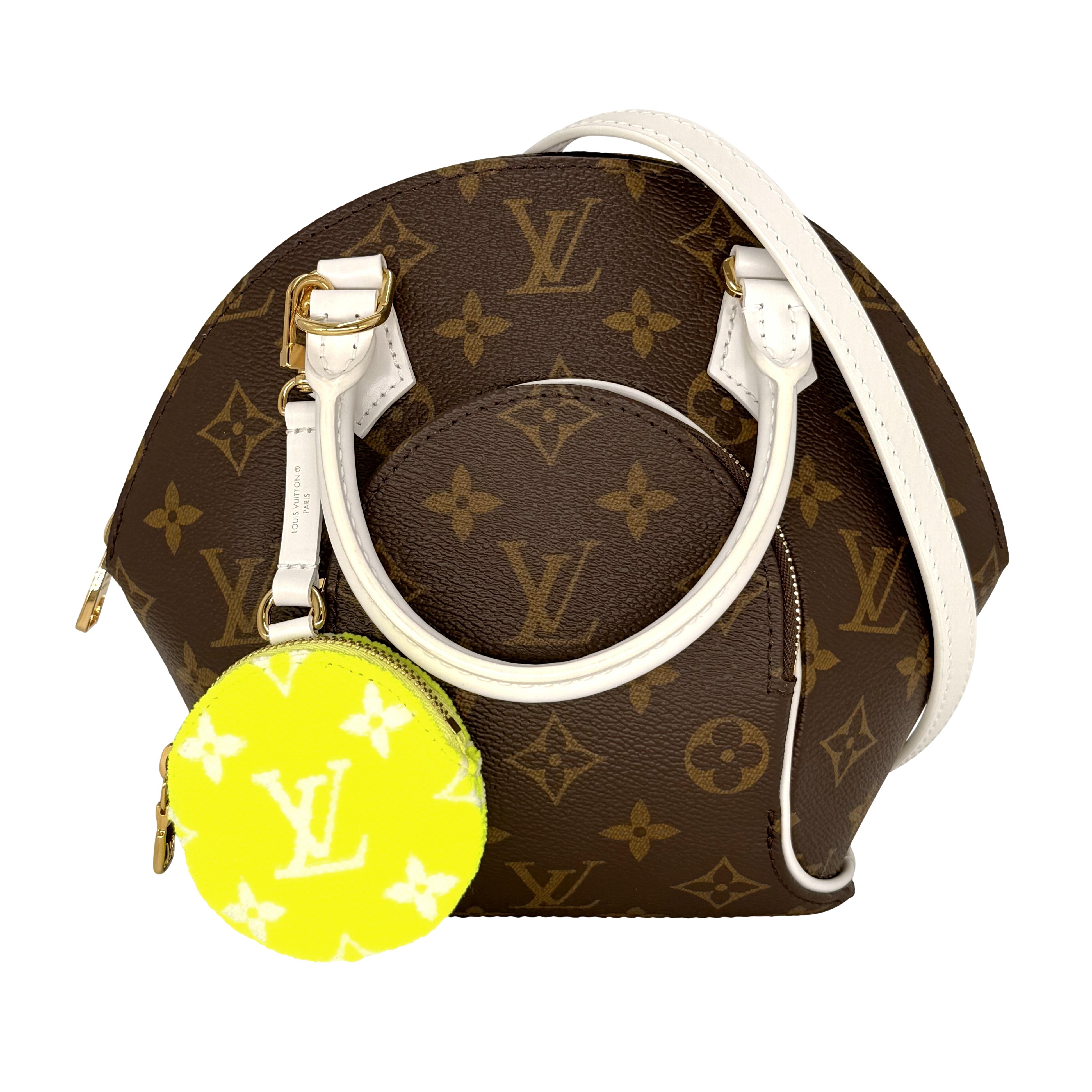 Louis Vuitton Monogram Match Ellipse BB Crossbody Top Handle Bag, France 2022.  The Louis Vuitton is a classic closet staple, with it's more modern and shape shifting designs being introduced and inspired by the architect of the Art Deco era of the
