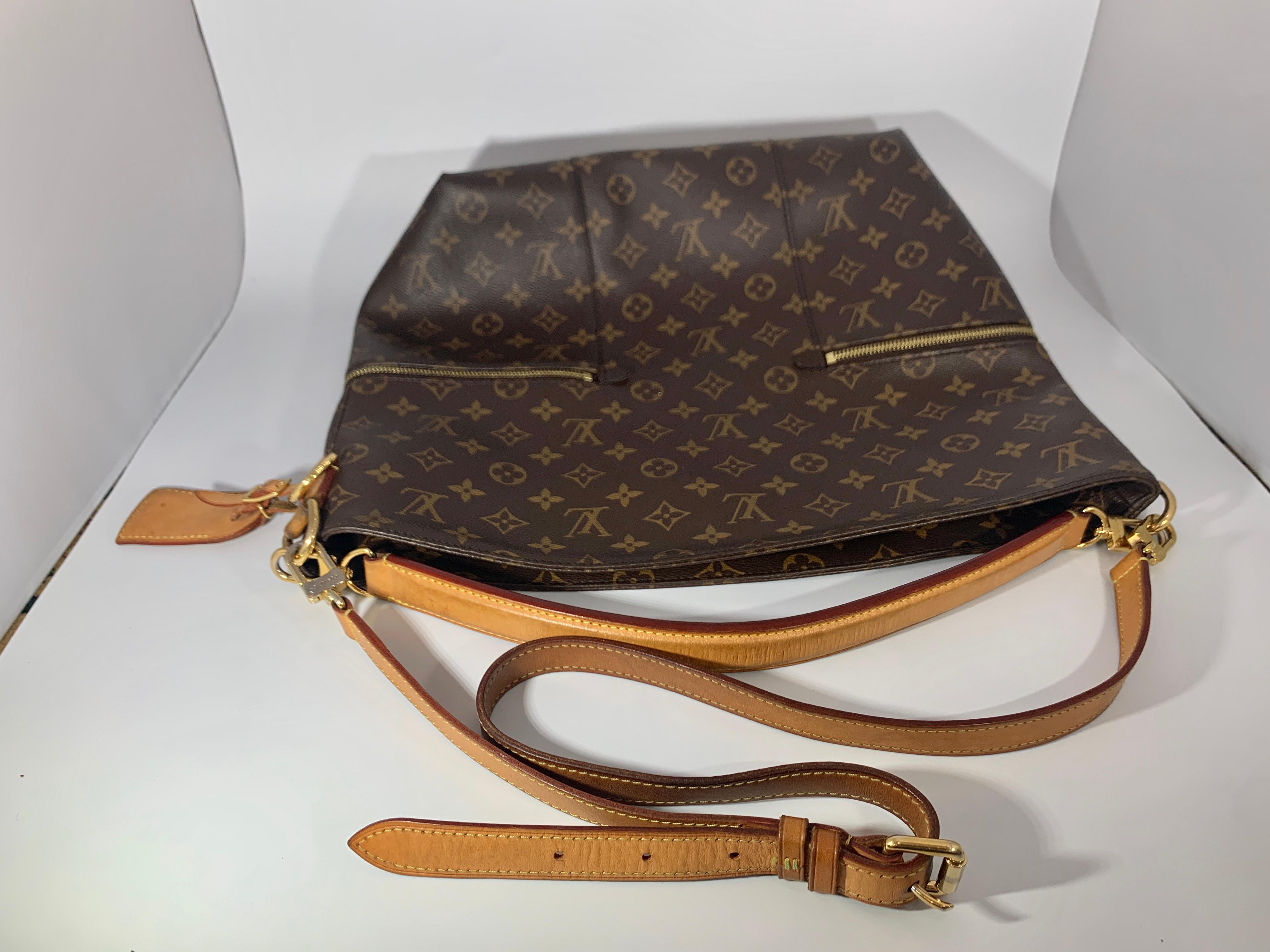 Black Louis Vuitton Monogram Melie Hobo Bag , Color: Brown, Excellent Condition